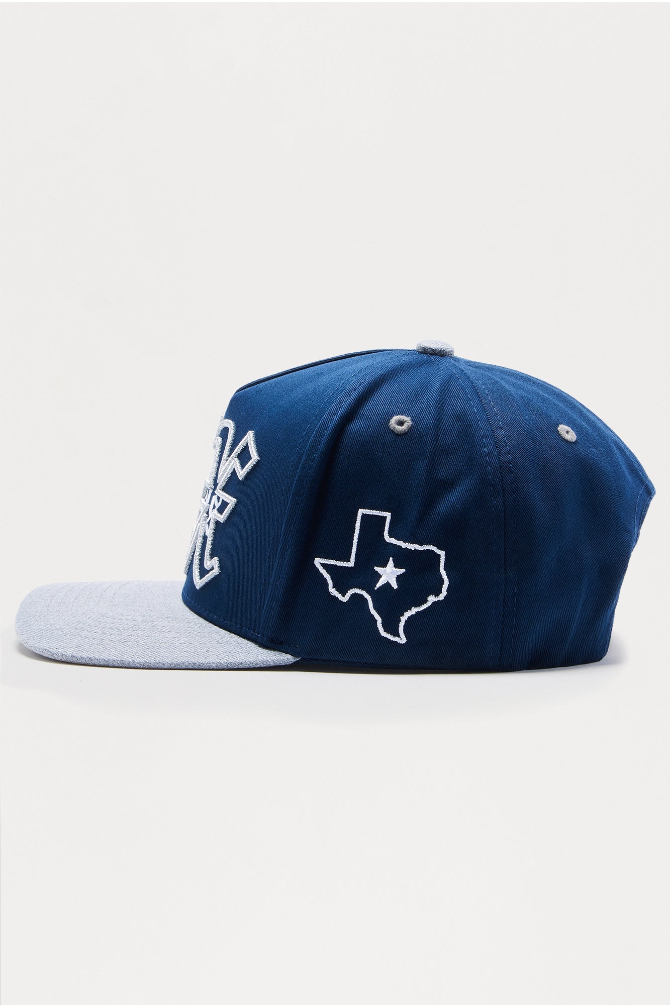 Dallas Two Tone Structured Snapback Hat - Navy/combo
