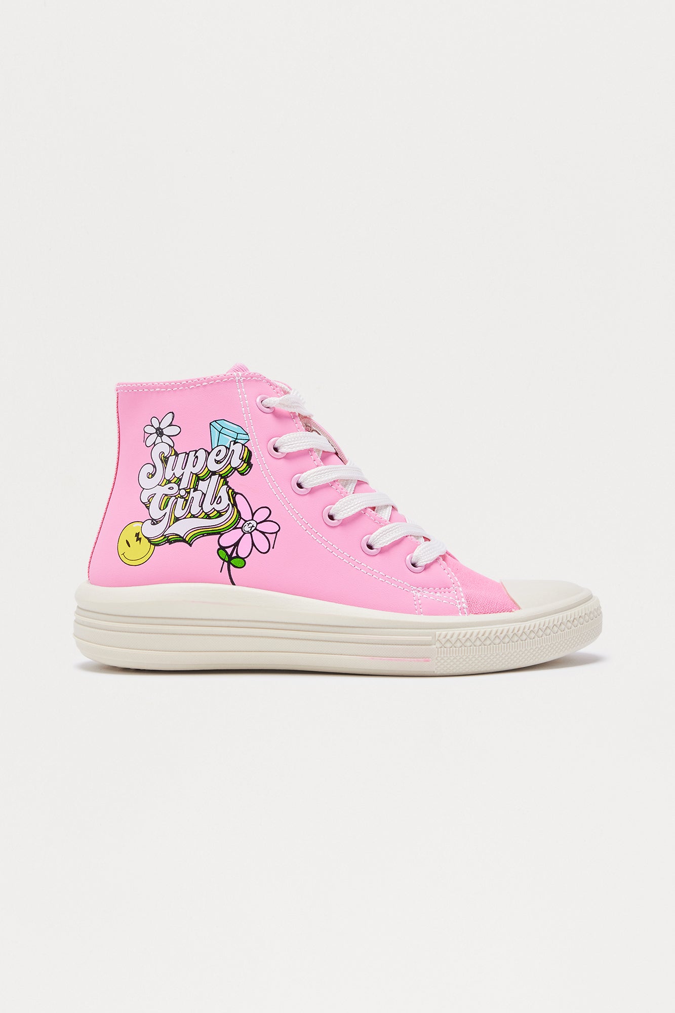 Mini Girl Power High Top Sneakers - Pink