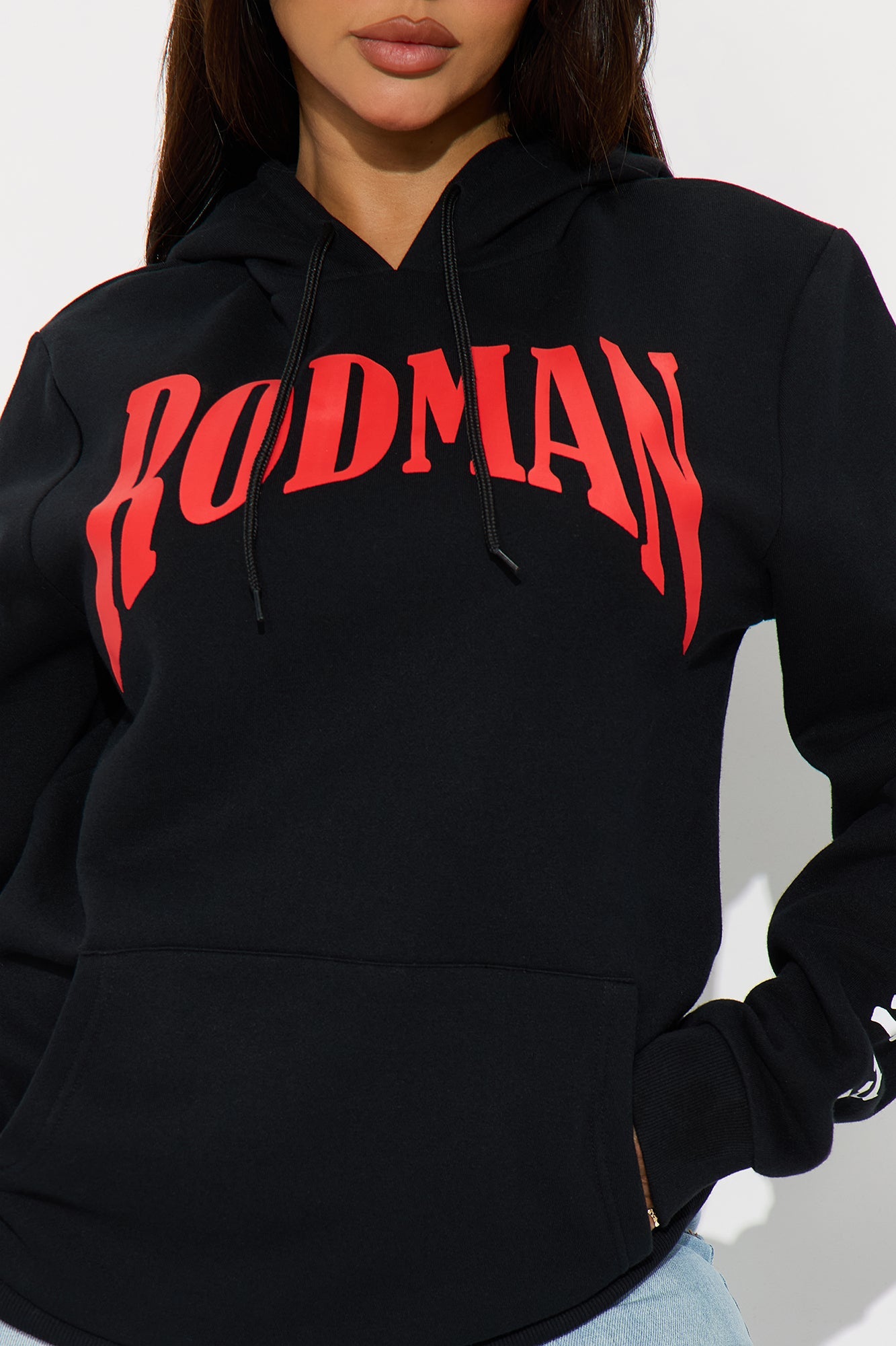 Rodman Jumbo Print Multi Graphic Hoodie Sweatshirt - Black