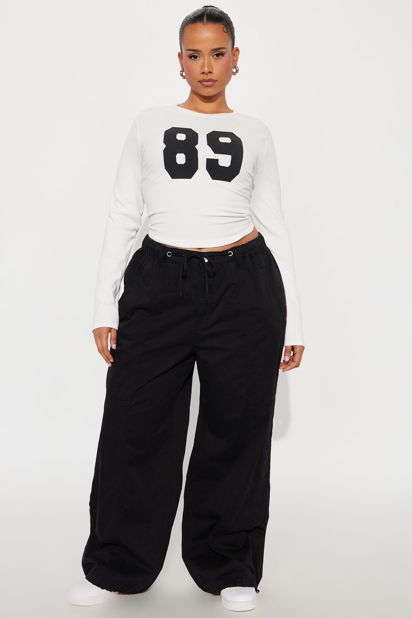Olivia Wide Leg Jogger - Black Wash