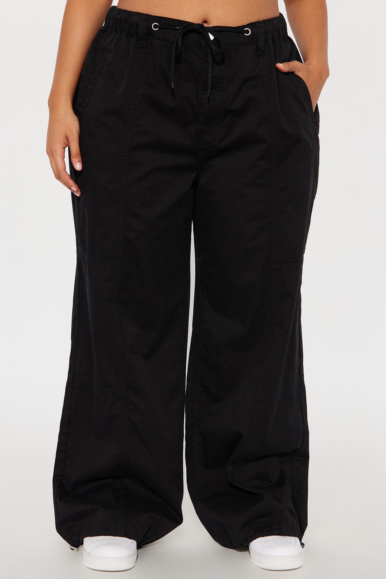 Olivia Wide Leg Jogger - Black Wash