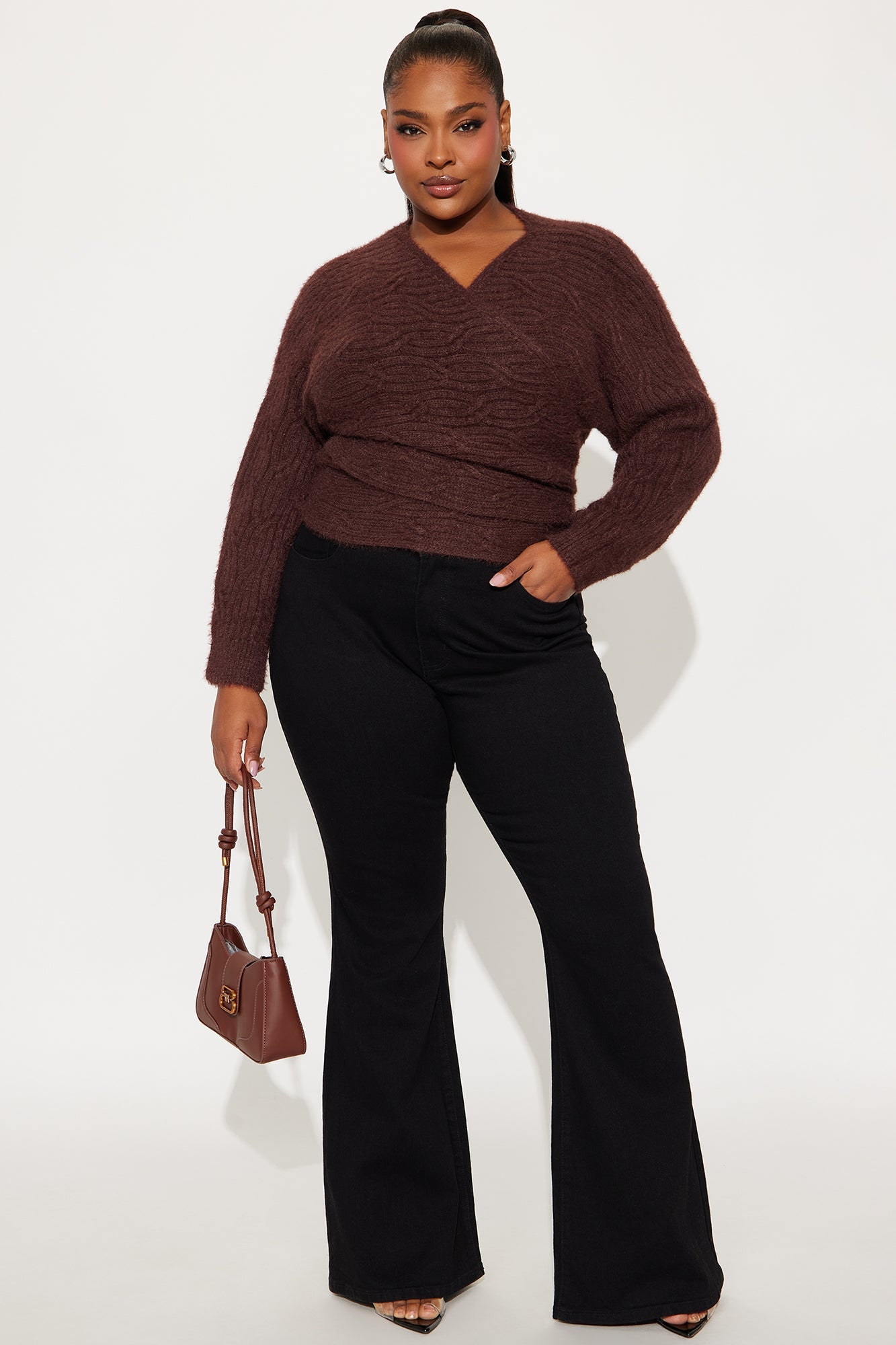 Snuggle Approved Tie Waist Cardigan - Brown