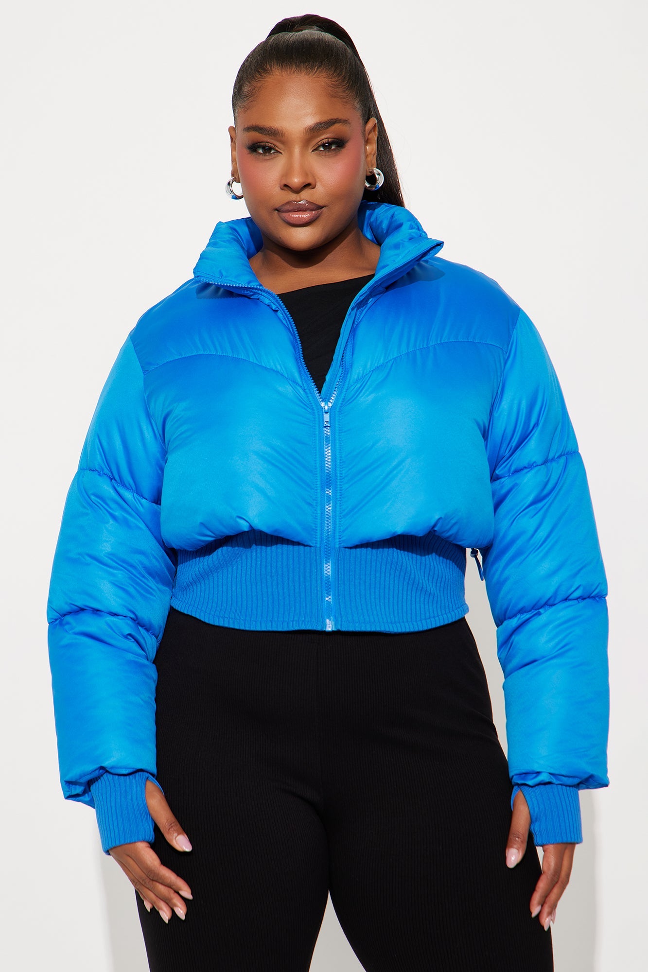 Rowan Cropped Puffer Jacket - CobaltBlue