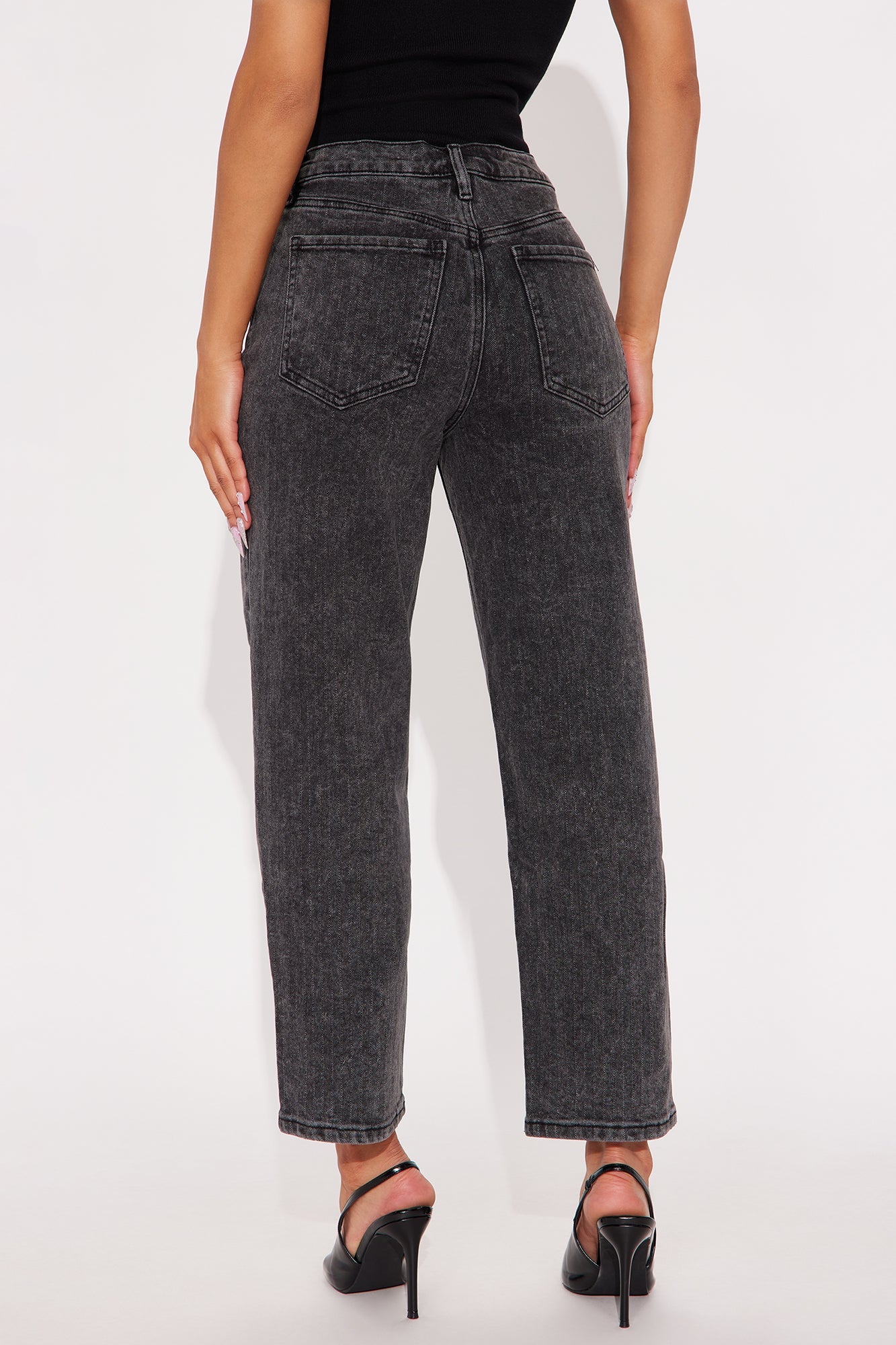 Classic Ankle Straight Leg Jeans - Black Wash