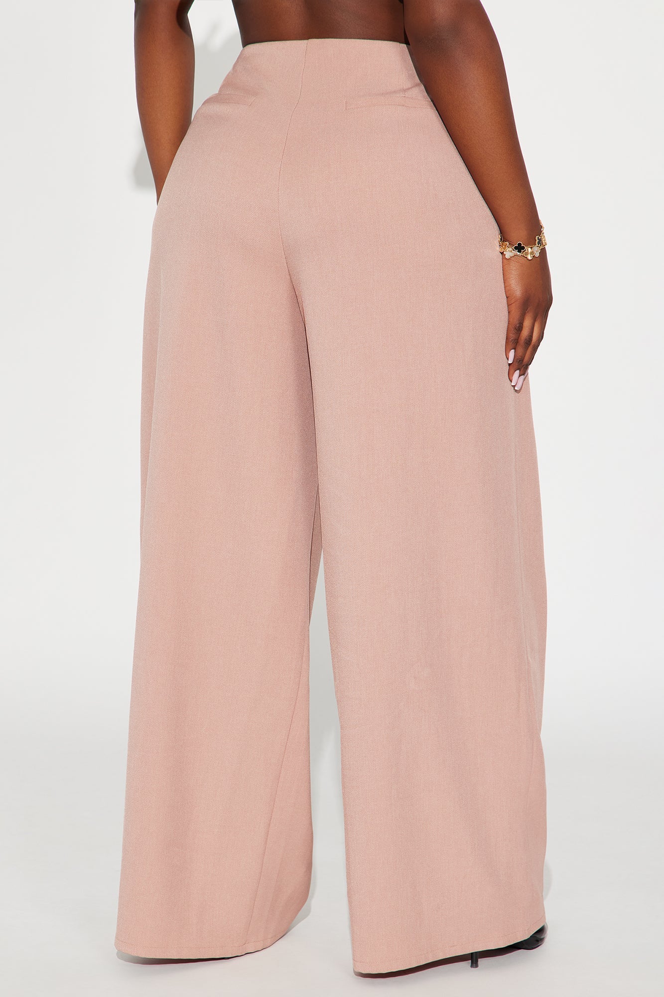 Level You Up Wide Leg Twill Pant 32″ - Mauve