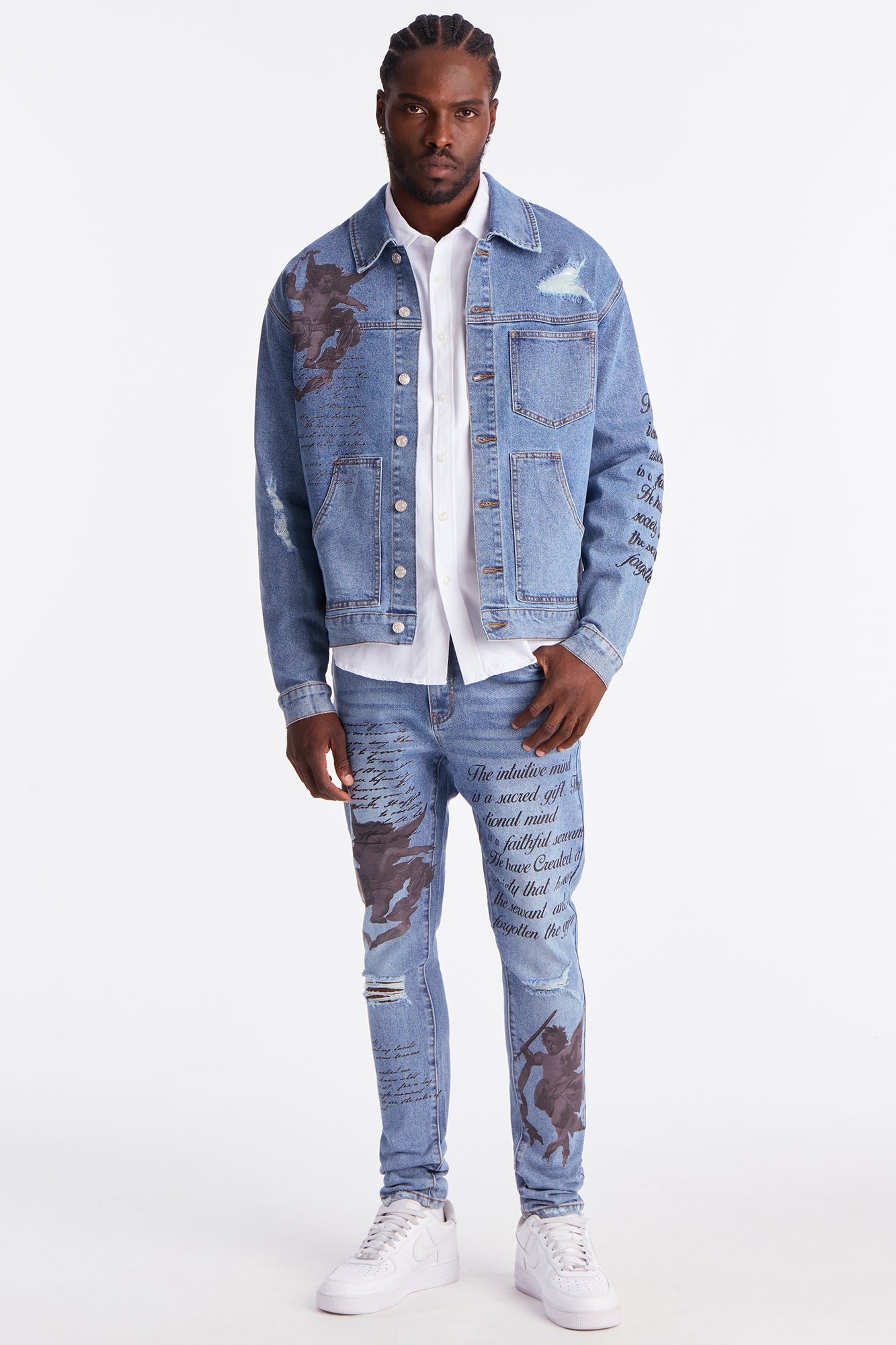 Scripted Streets Denim Trucker Jacket - Vintage Blue Wash