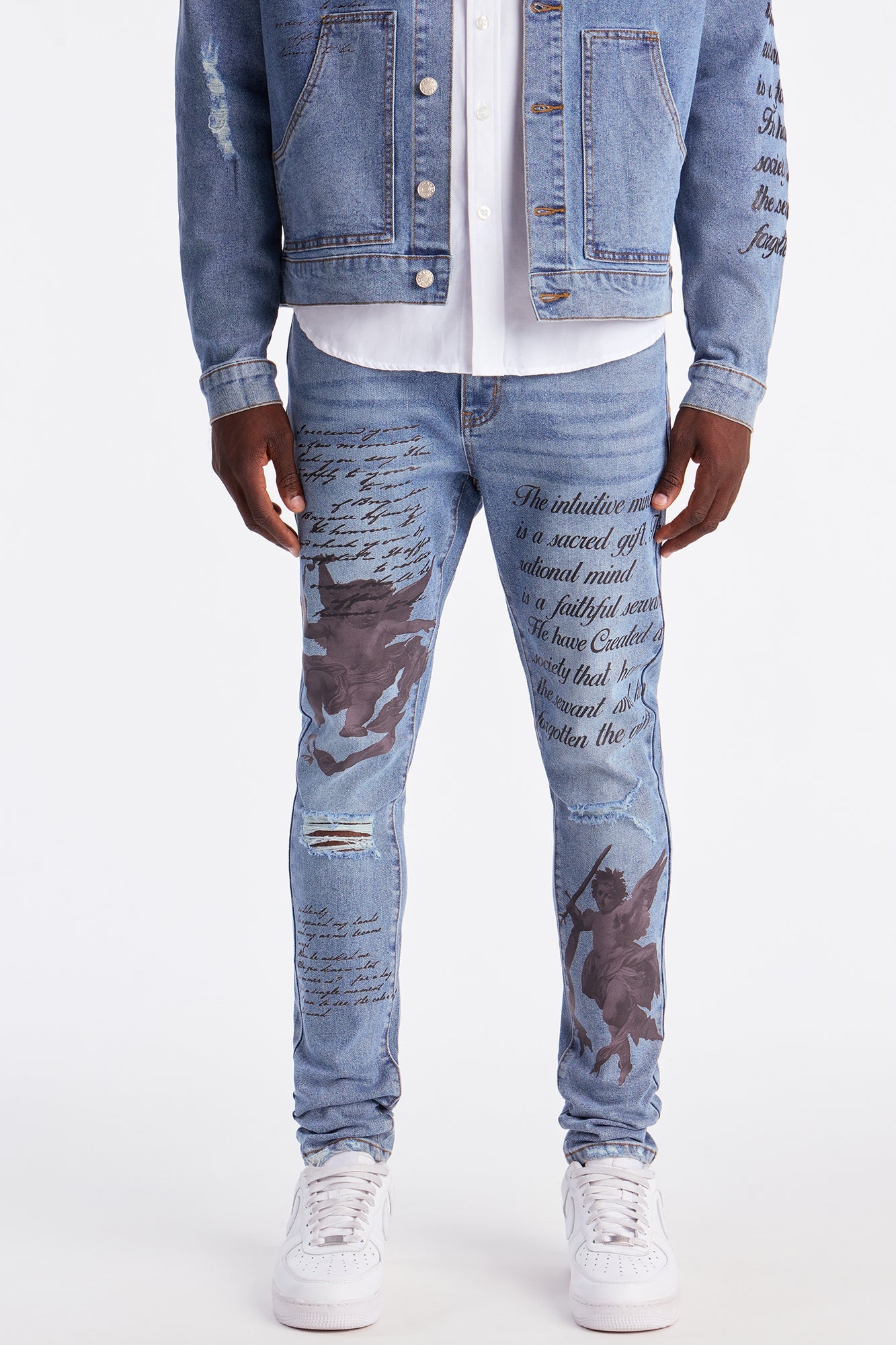 Skinny Scripted Streets Jean - Vintage Blue Wash