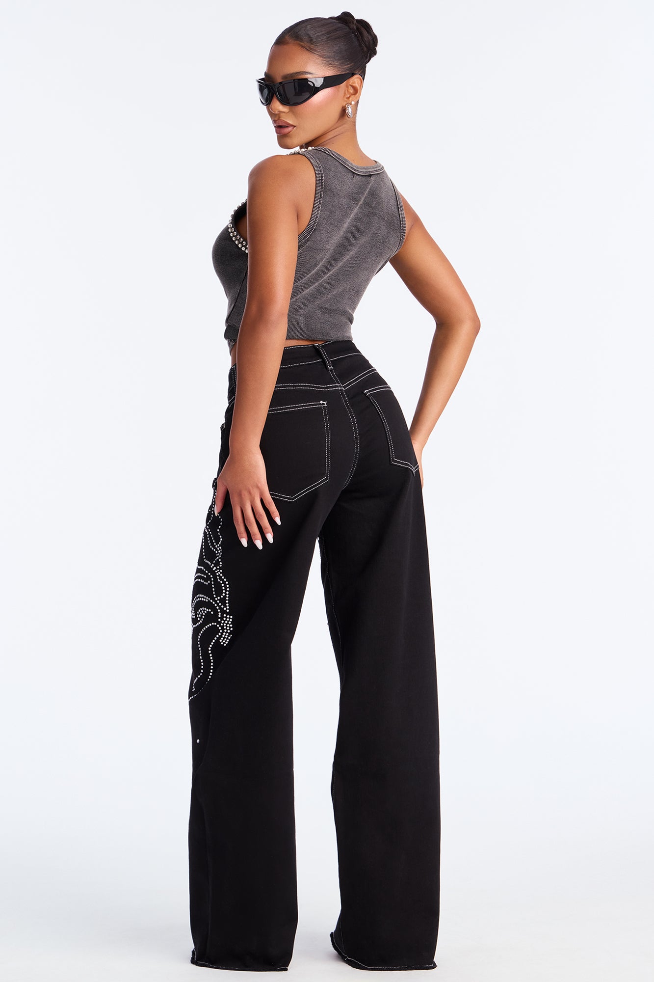 Midnight Sun Embellished Jeans - Black