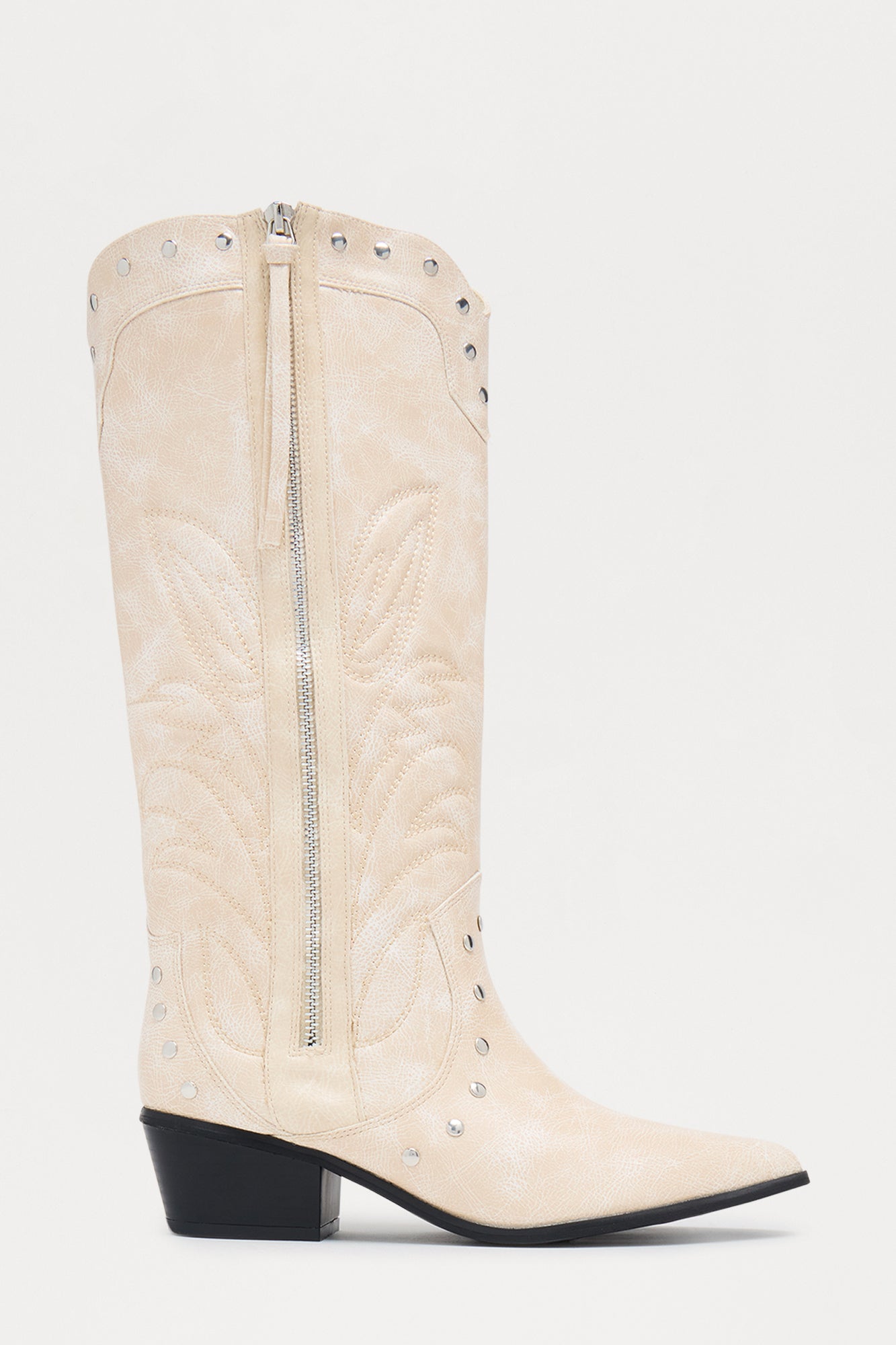 Parton Studded Cowboy Boots - Beige
