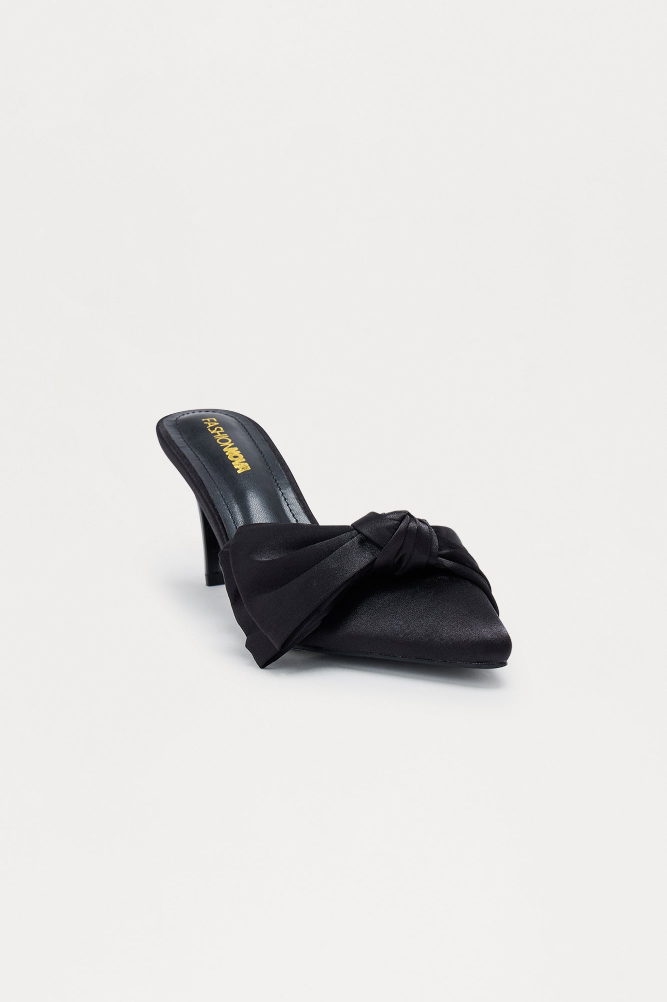 Felicity Knot Satin Pumps - Black
