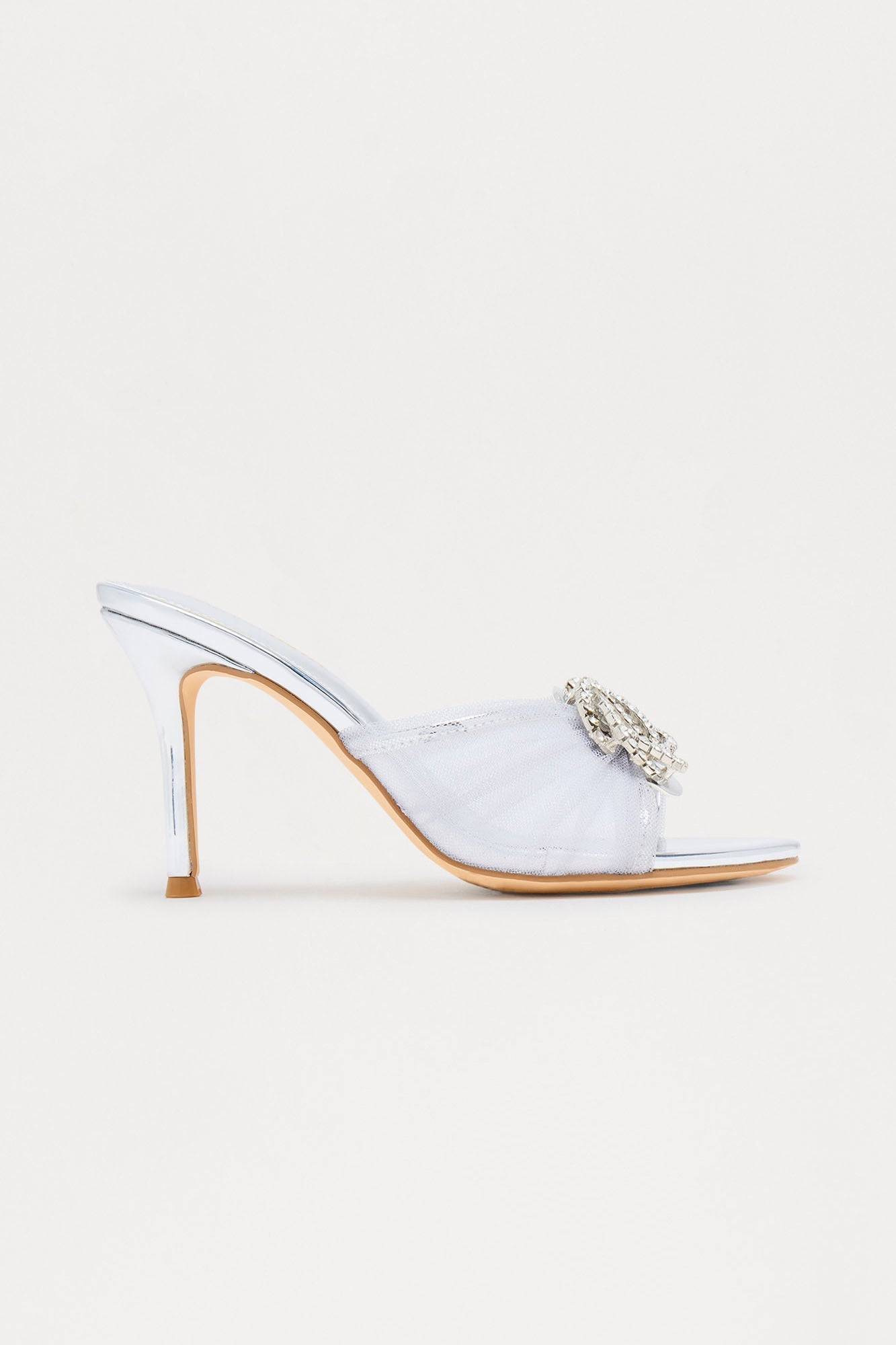 Ivana Rhinestone Stiletto Heels - Silver