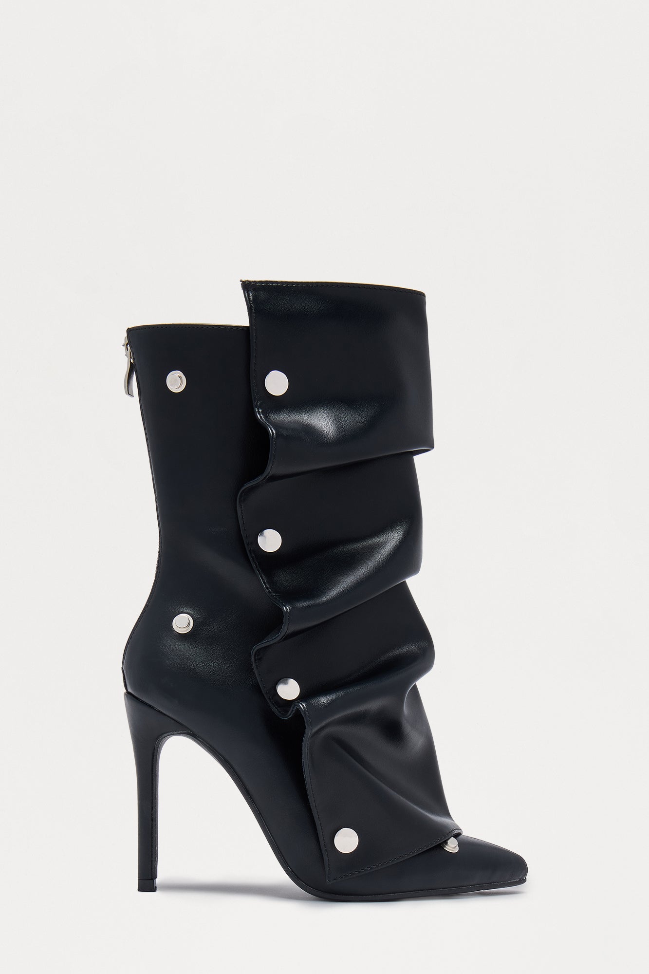 Amata Studded Stiletto Boots - Black