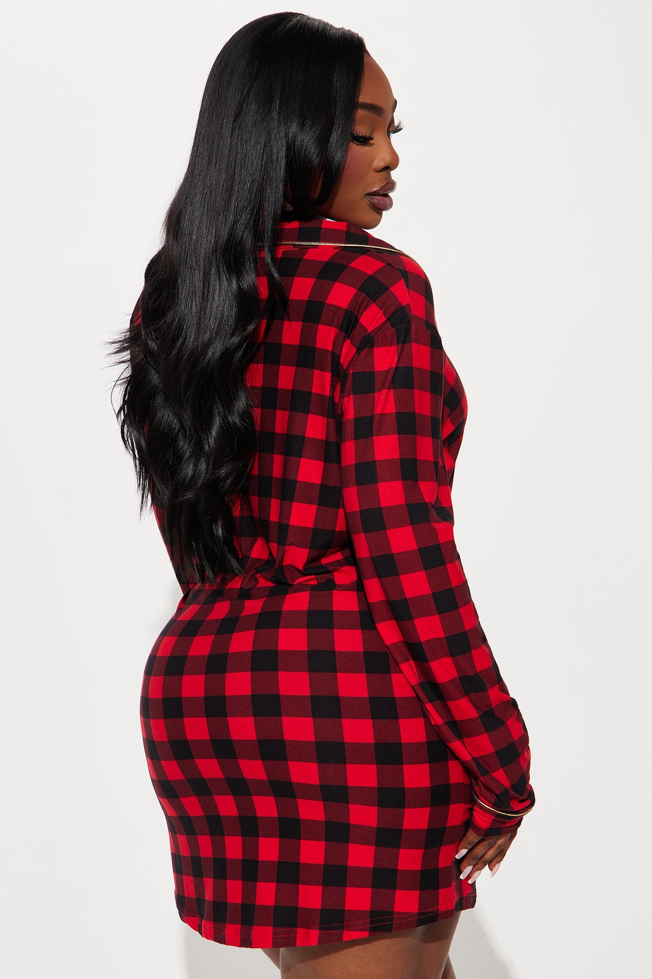 Hot Cocoa Glitter PJ Sleep Shirt - Red/Black