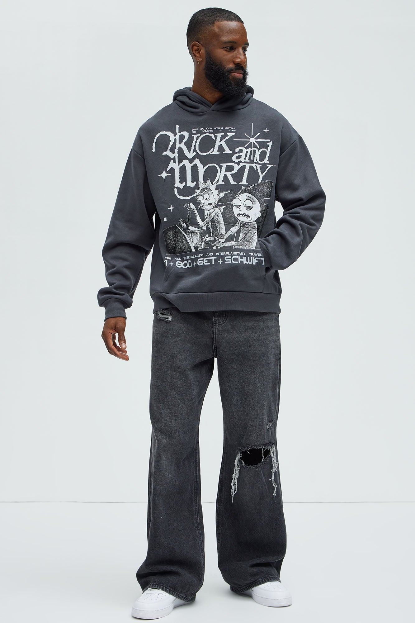 Rick And Morty Schwifty Hoodie - Charcoal