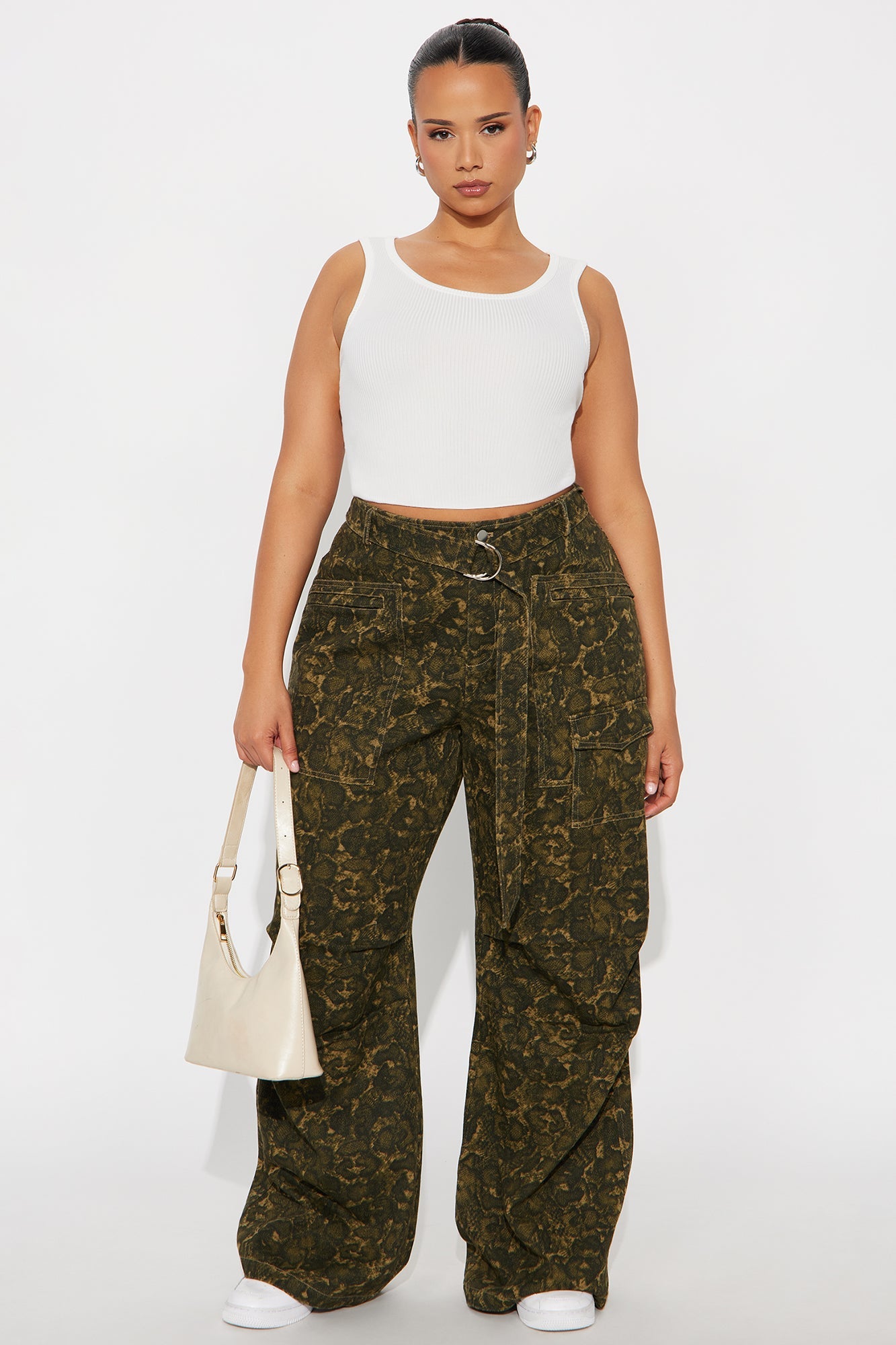No Other Choice Twill Rigid Wide Leg Leopard Pant 32 - Leopard