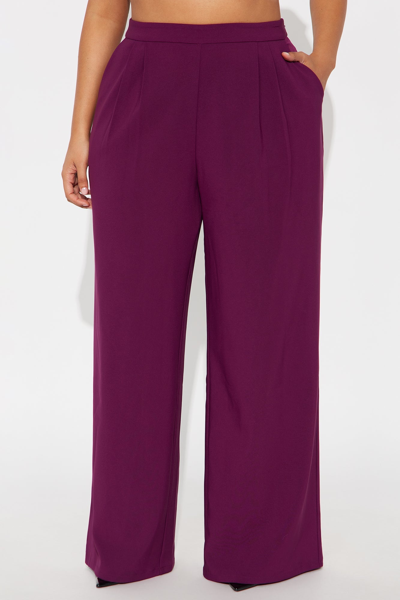 Mogul Mood Wide Leg Trouser Pant 32″ - Plum