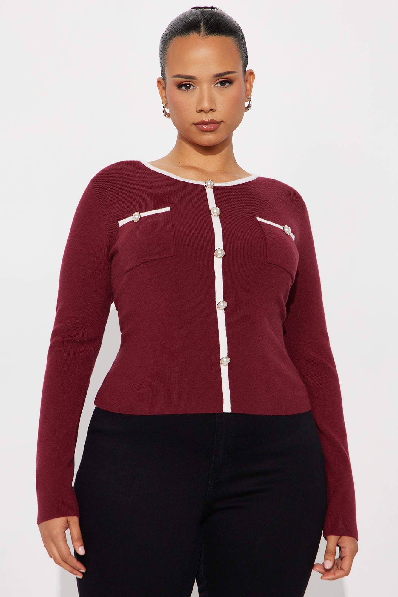 Eloise Sweater - Burgundy/combo
