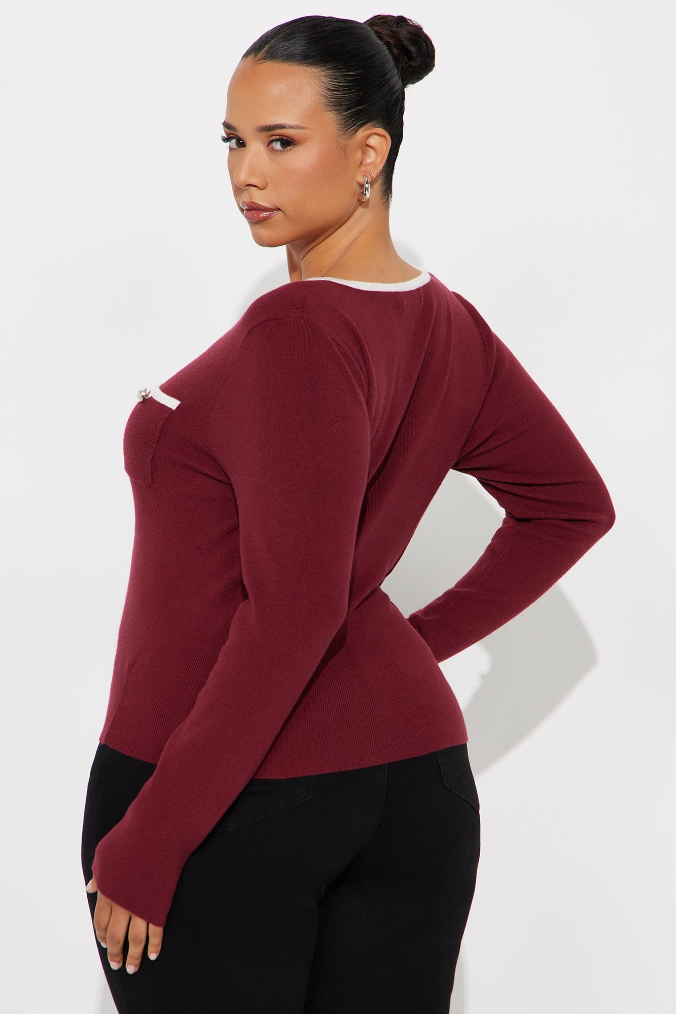 Eloise Sweater - Burgundy/combo