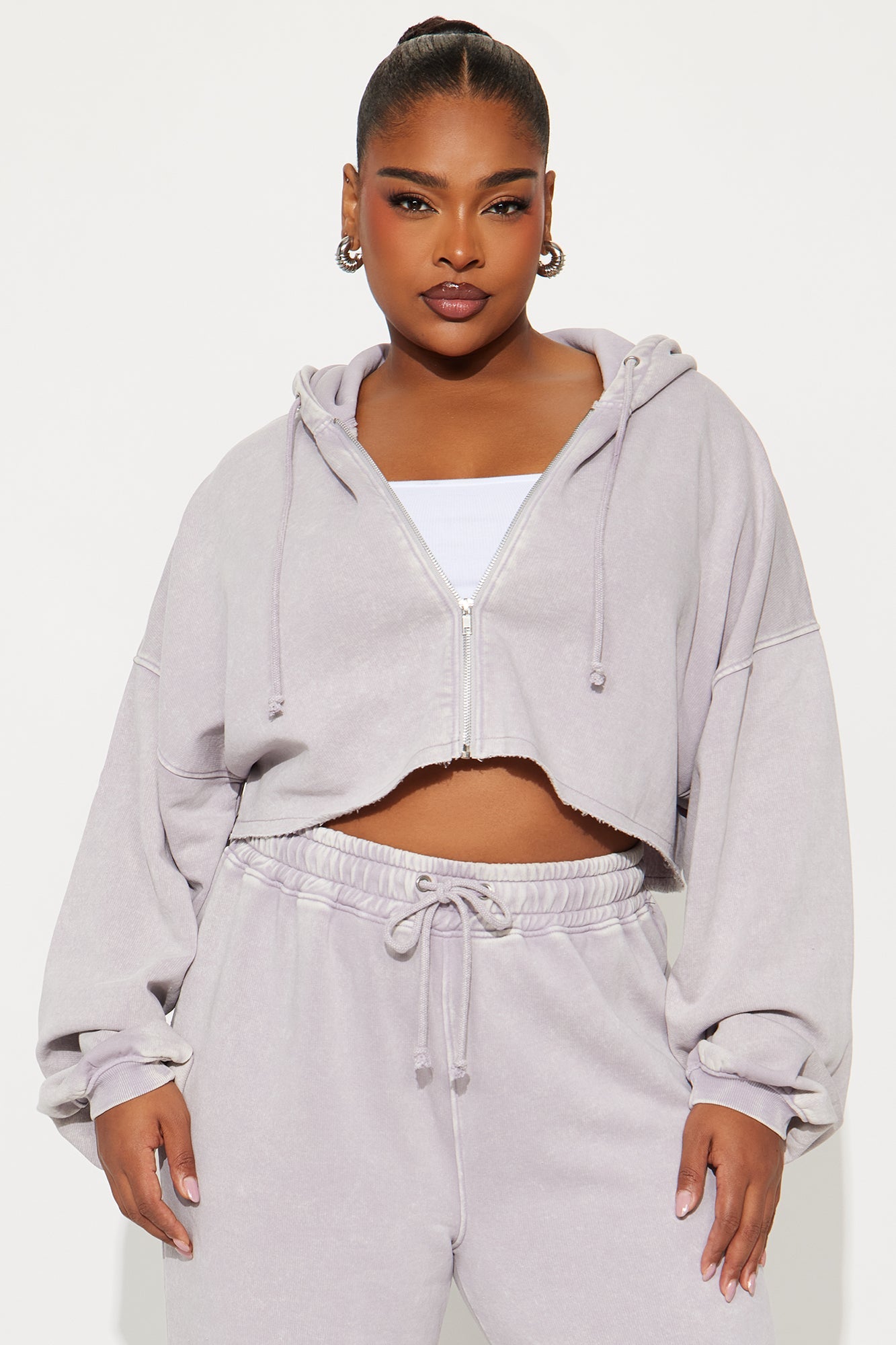 On The Go Fleece Pant Set - Heather/Combo