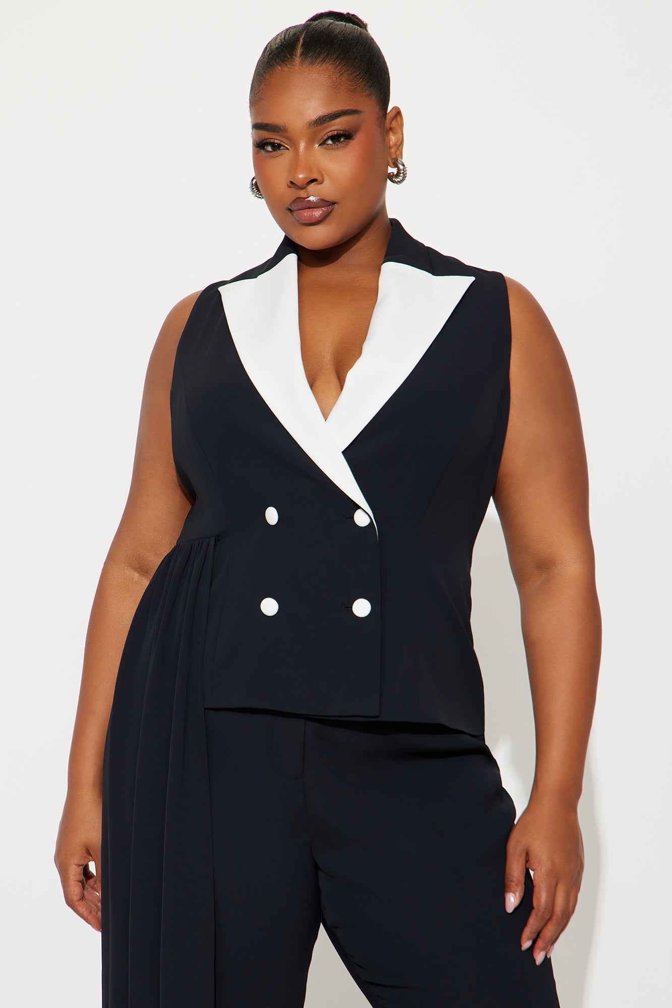 Behind The Veil Jumpsuit - Black/White