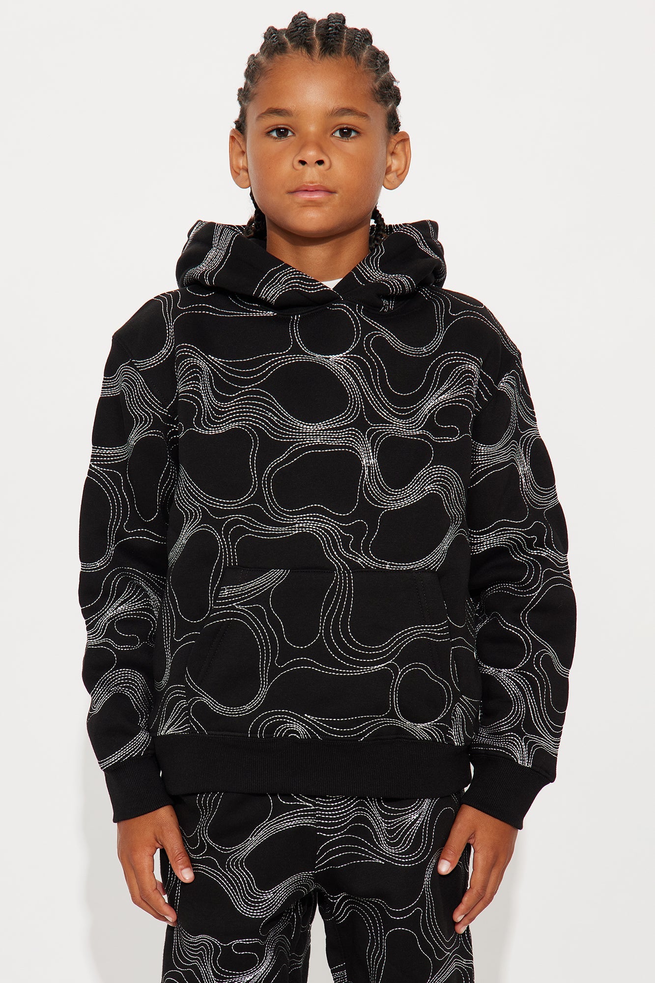 Mini Elevation Stitch Oversized Hoodie - Black