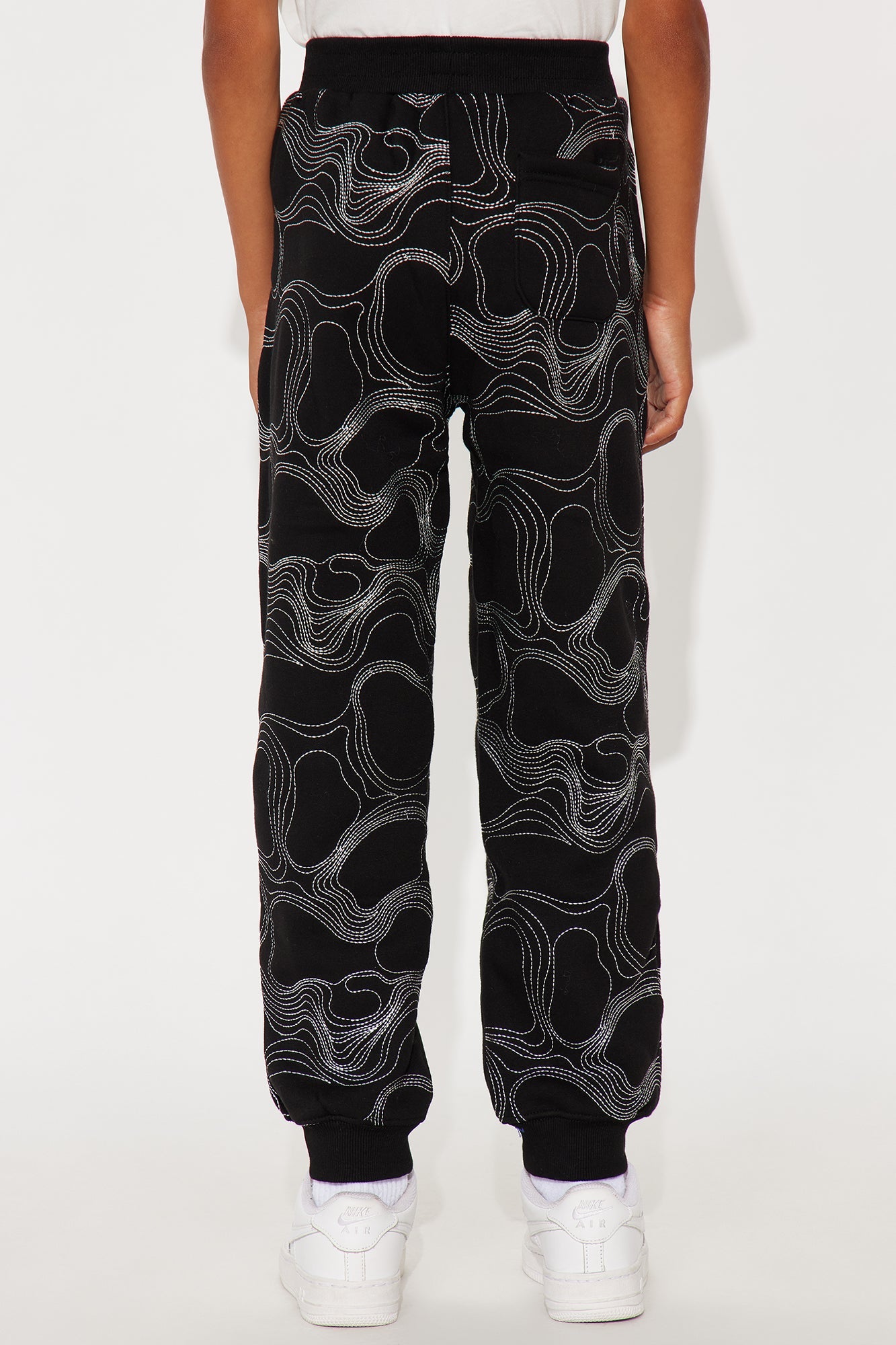 Mini Elevation Stitch Baggy Jogger - Black