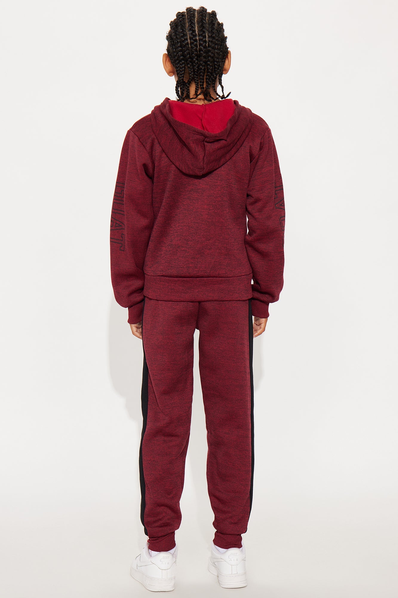 Mini Truly The GOAT Zip Hoodie And Jogger Pant Set - Burgundy
