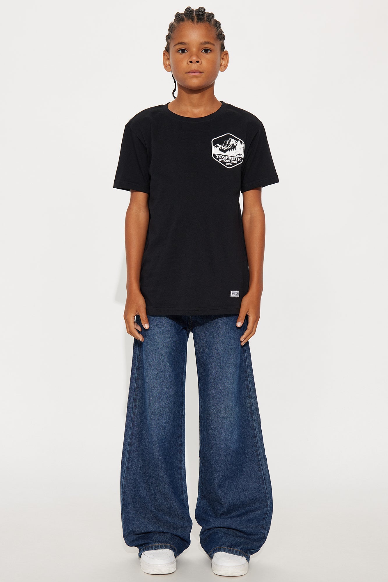 Mini California Yosemite Short Sleeve Front/Back Tee - Black