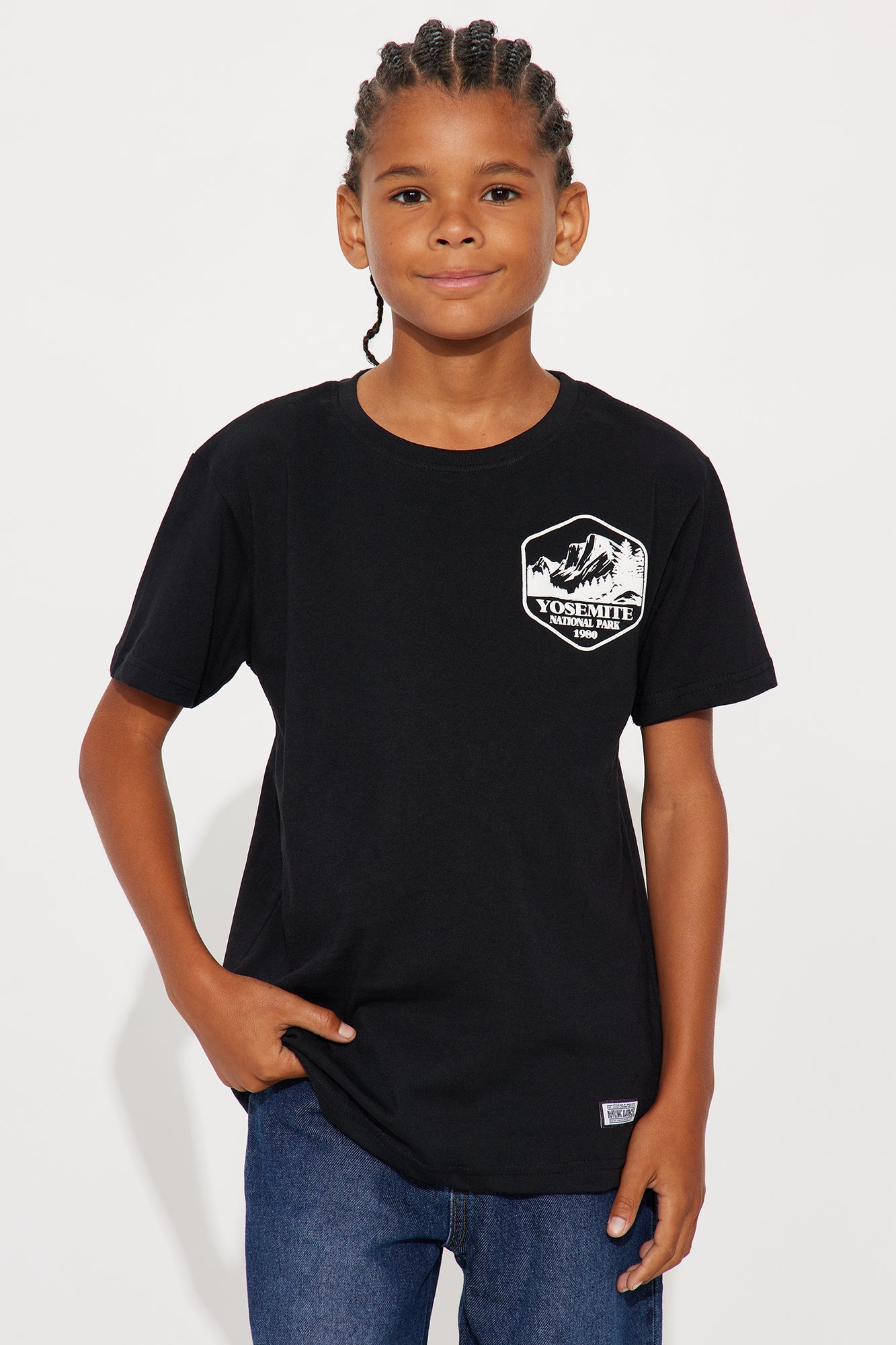 Mini California Yosemite Short Sleeve Front/Back Tee - Black