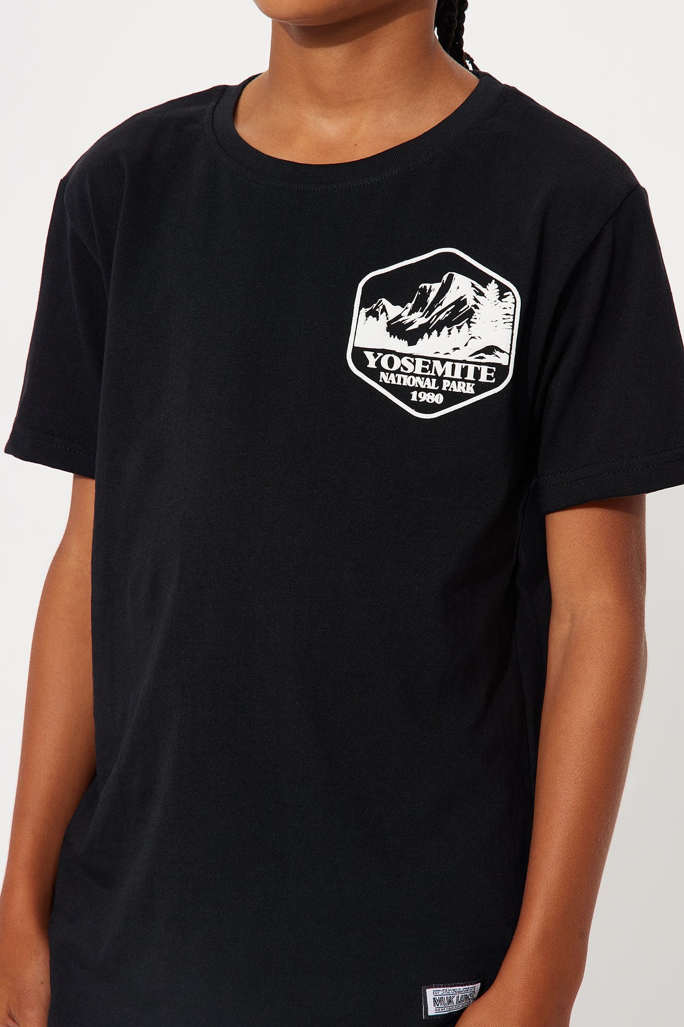 Mini California Yosemite Short Sleeve Front/Back Tee - Black