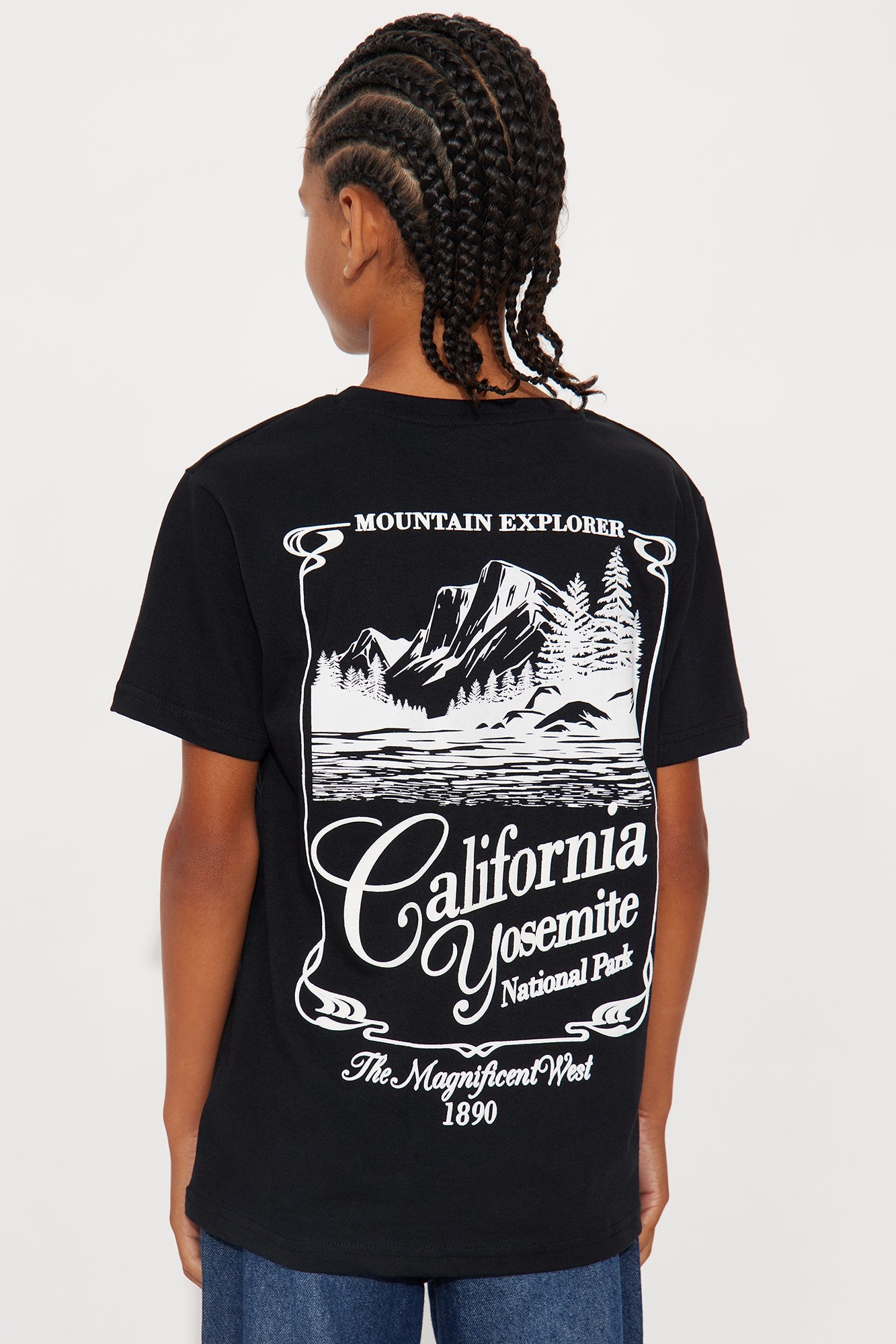 Mini California Yosemite Short Sleeve Front/Back Tee - Black