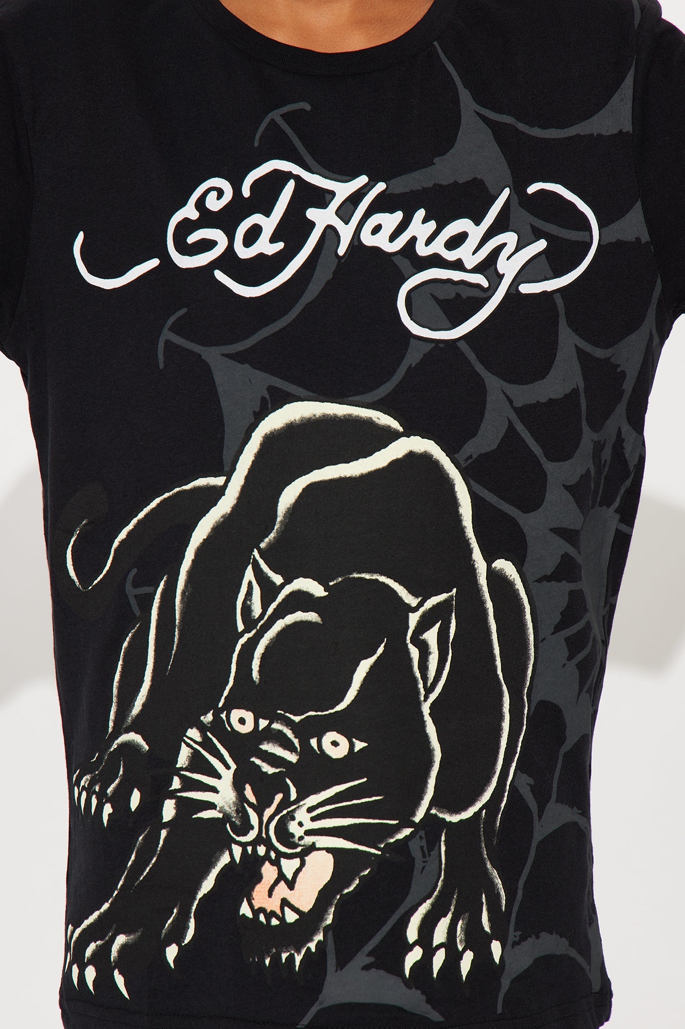 Mini Ed Hardy Panther Front/Back Short Sleeve Tee - Black