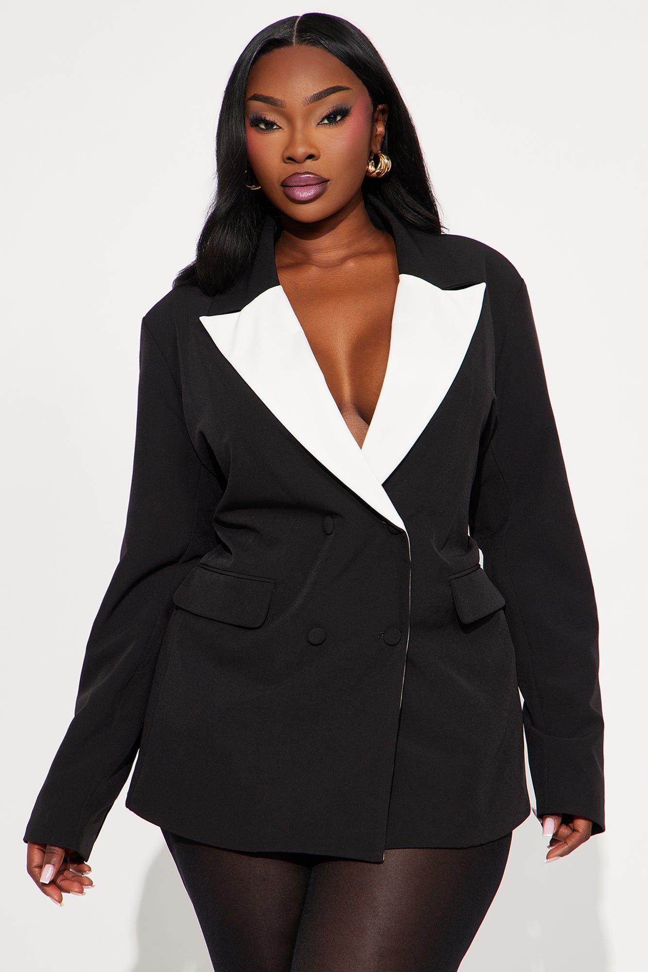 Always Watching Oversized Blazer - Black/White