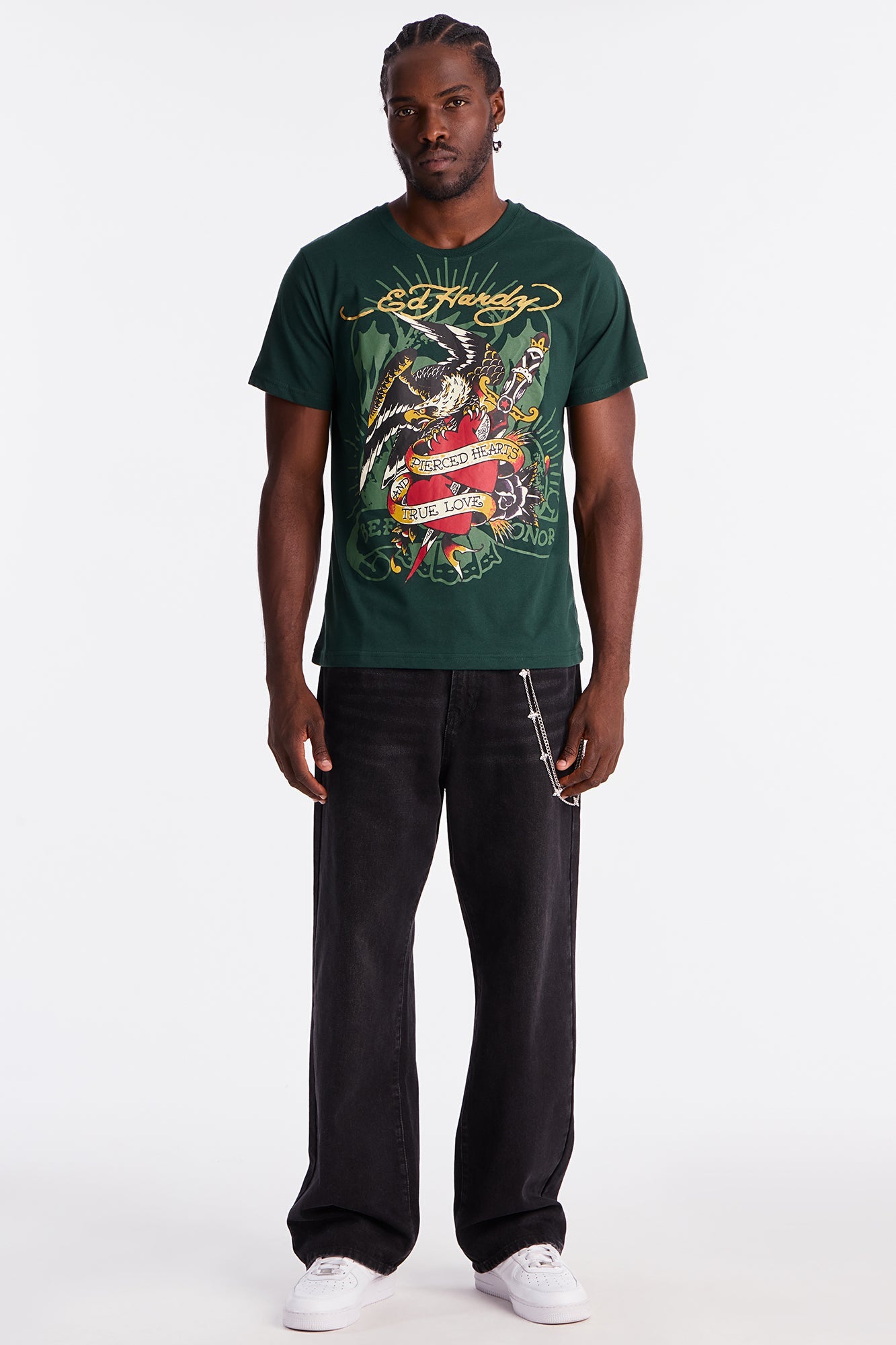 Ed Hardy Eagle Heartbreak Tattoo Short Sleeve Tee - Hunter