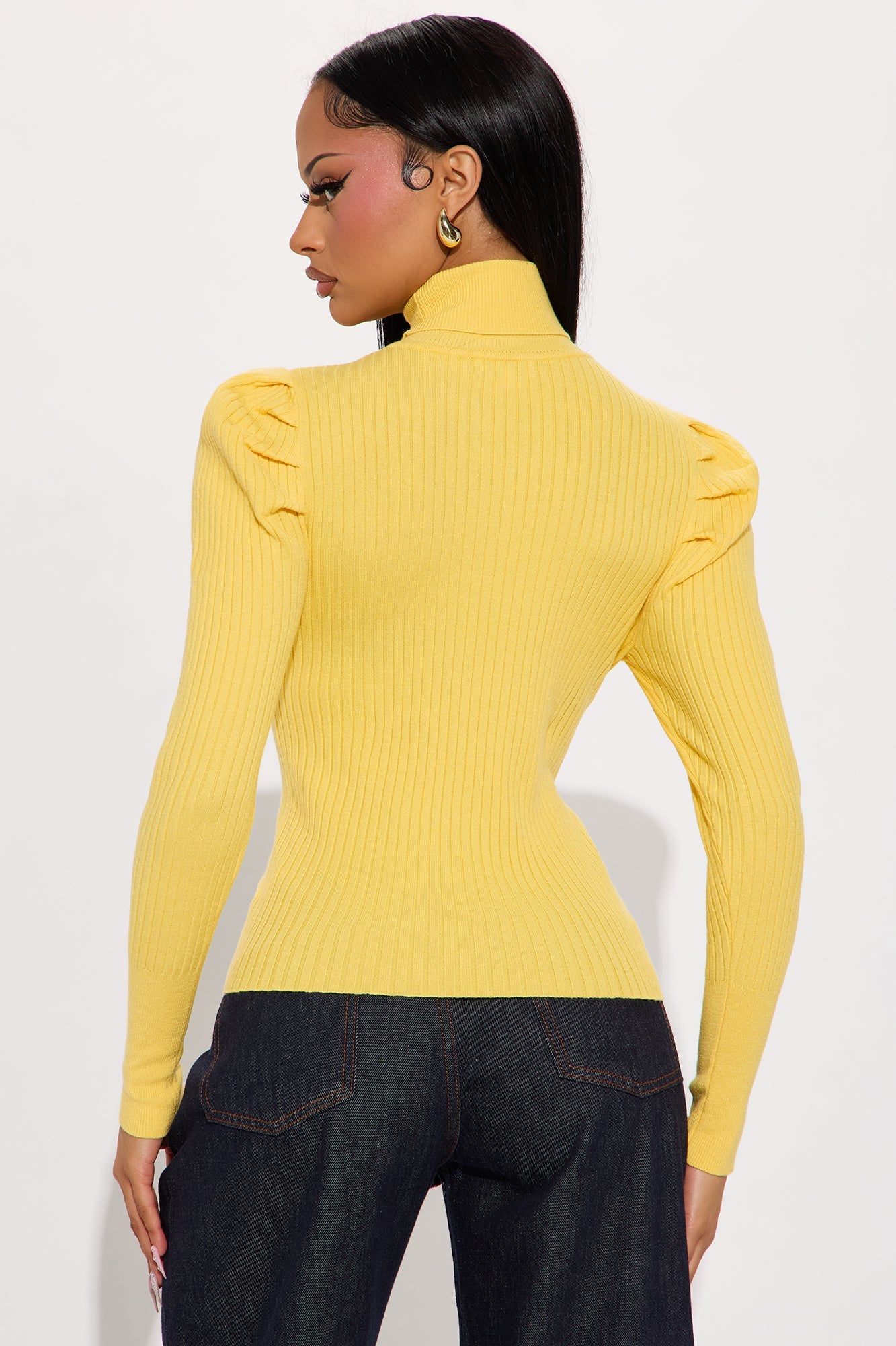 Get On With It Turtleneck Sweater - Butter Yellow