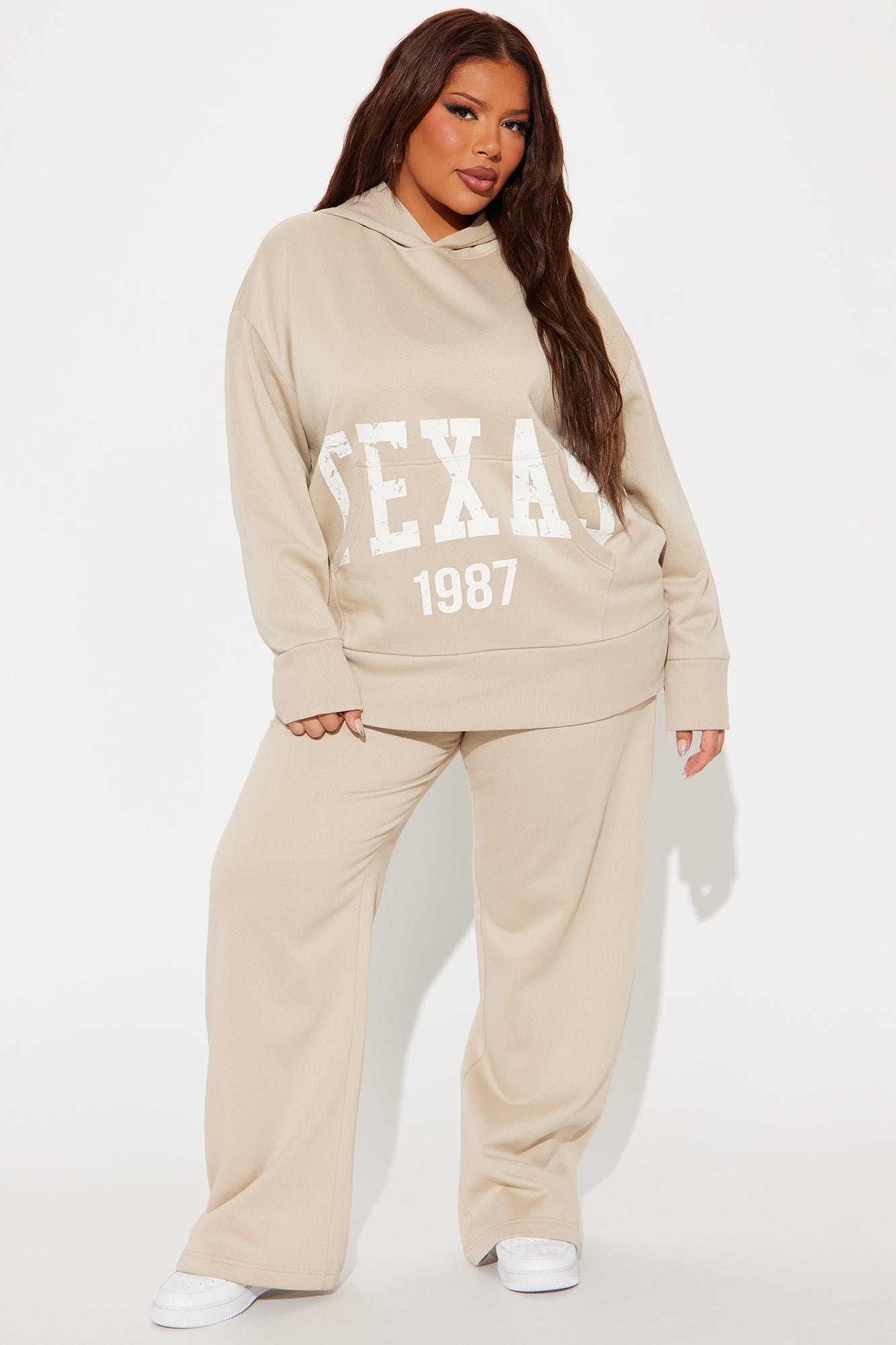My Destination Washed Fleece Pant Set - Taupe