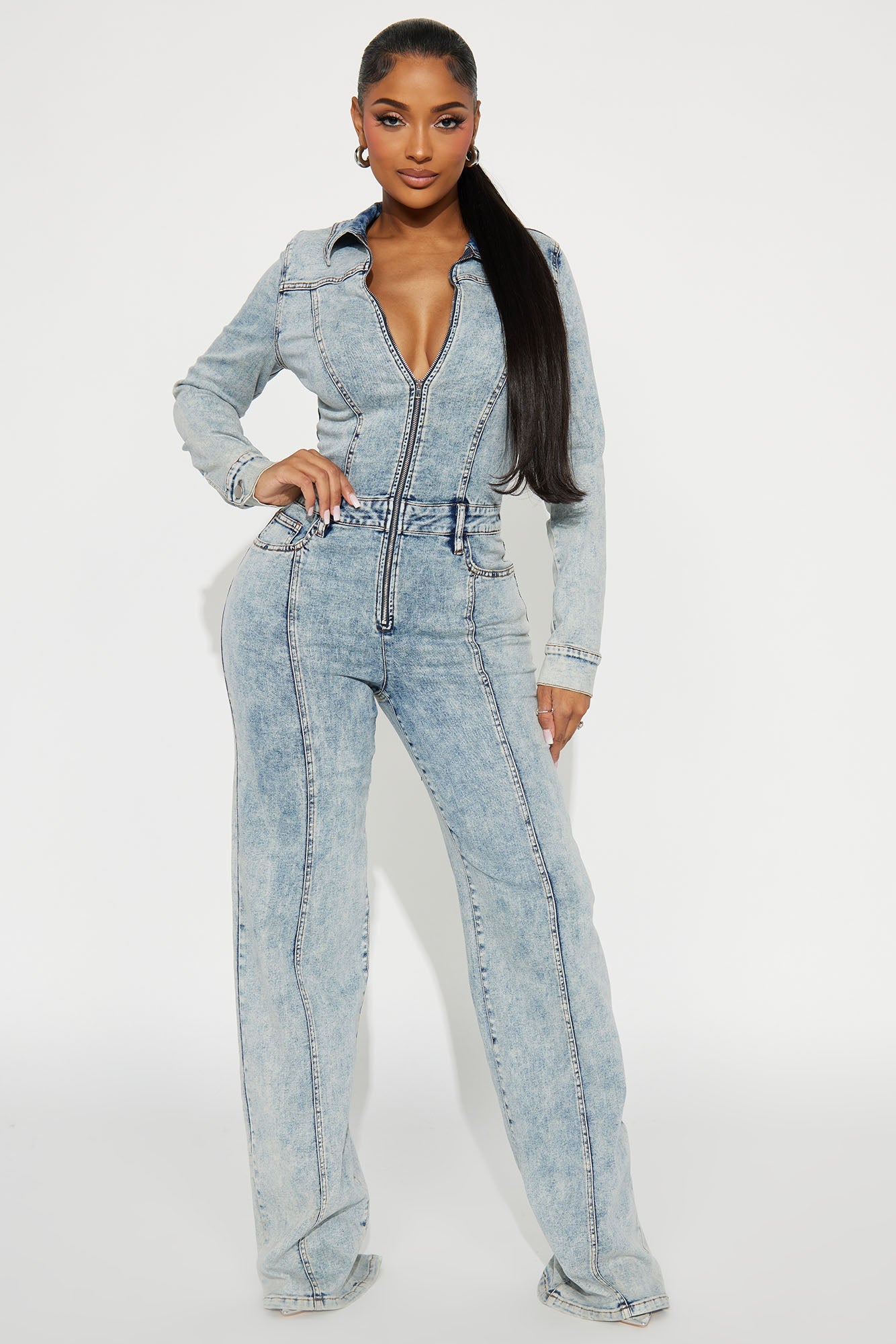 Concrete Jungle Denim Jumpsuit - Light Wash