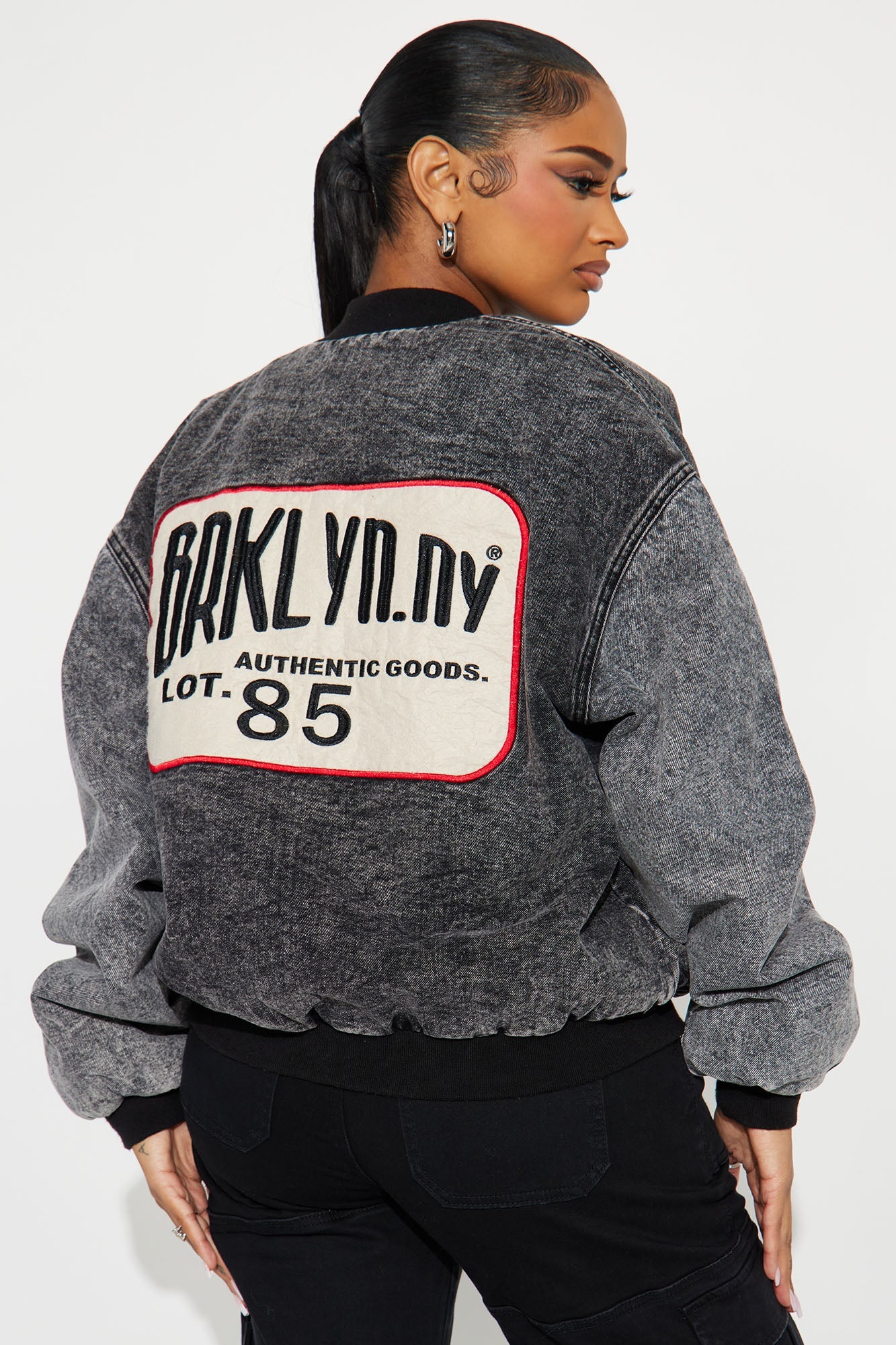 Made In Brooklyn Washed Bomber Jacket - Black Wash