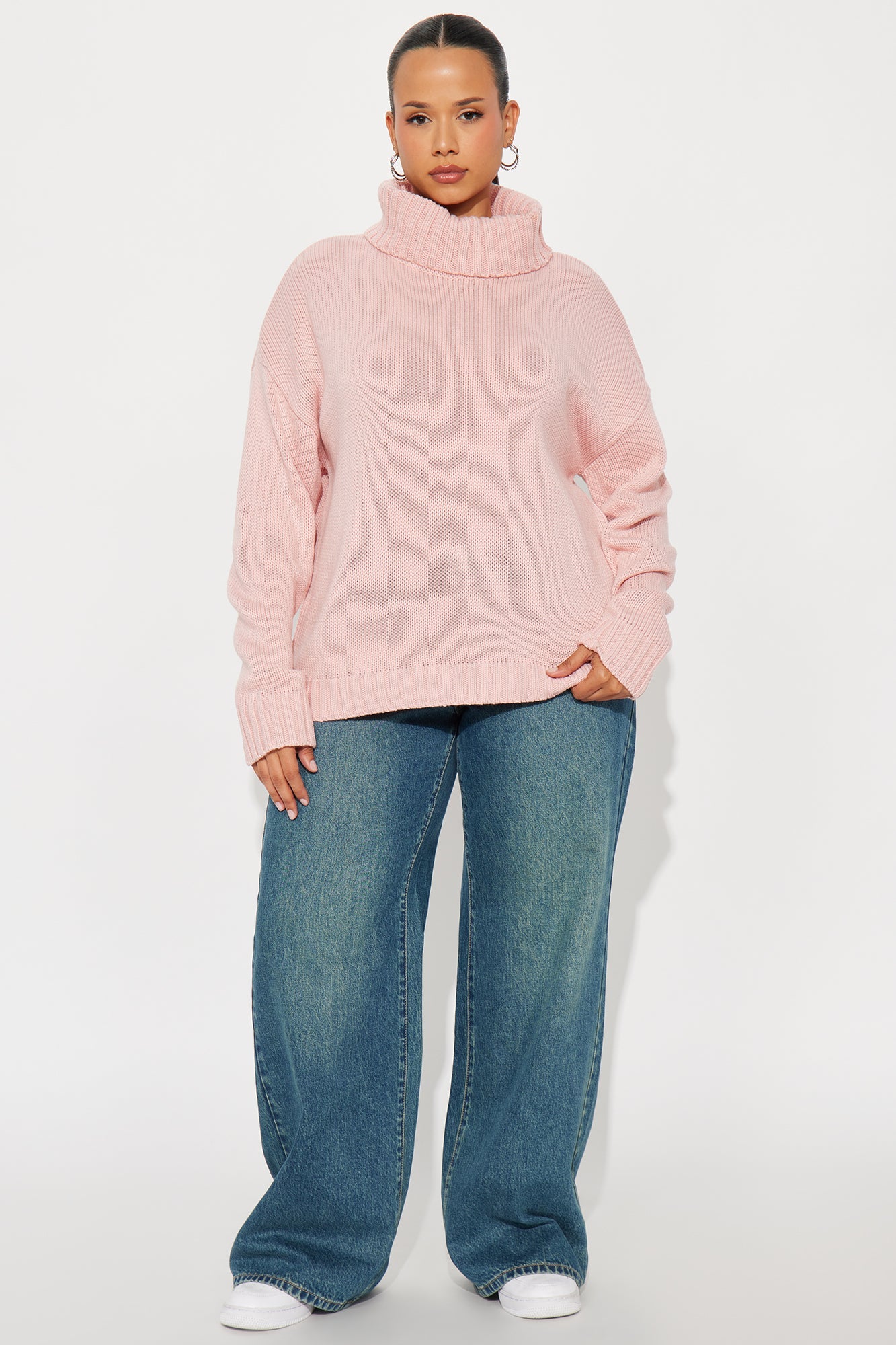Positive Energy Turtleneck Sweater - Blush