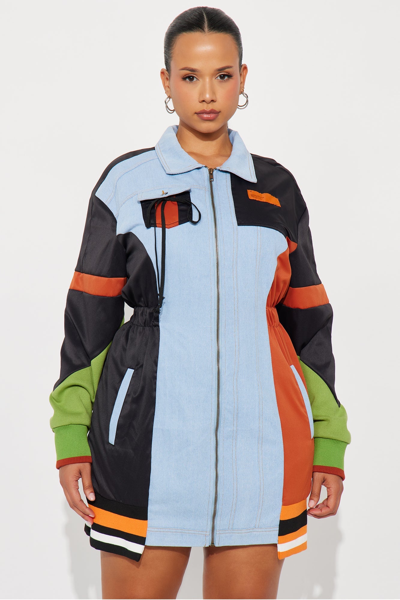 Tall Sonic Zoom Denim Mini Dress - Black/combo