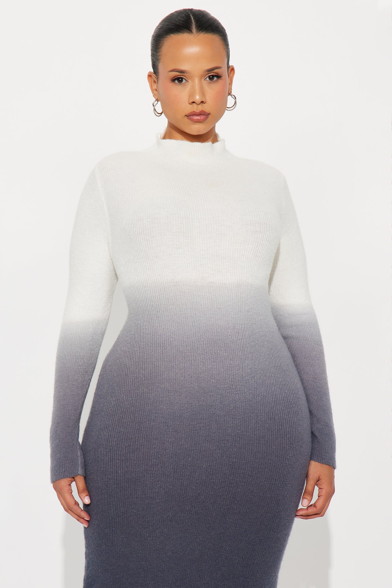 Thea Ombre Sweater Midi Dress - Grey/combo