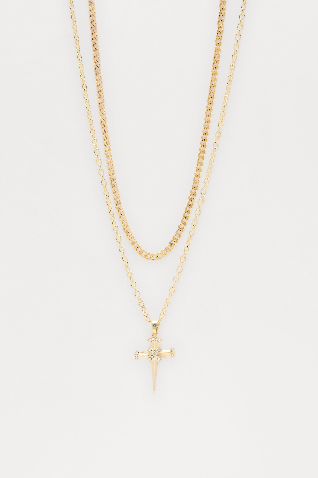 On Fire Two Piece Necklace Set - Gold