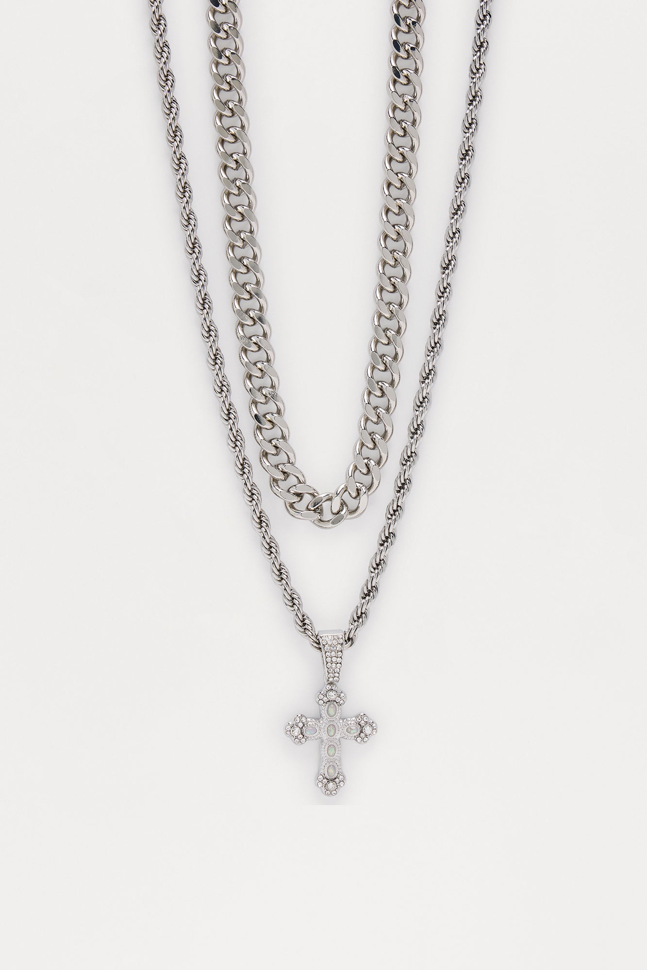 Ignite Two Piece Necklace Set - Silver