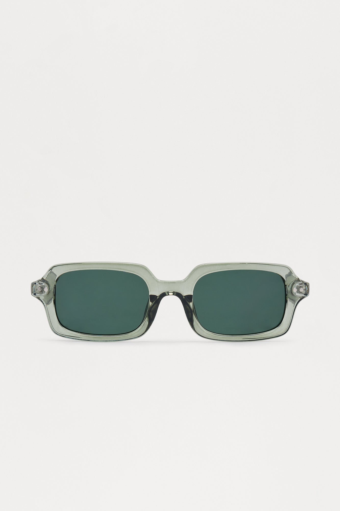 Elusive Round Crystal Frame Color Lens Sunglasses - Green
