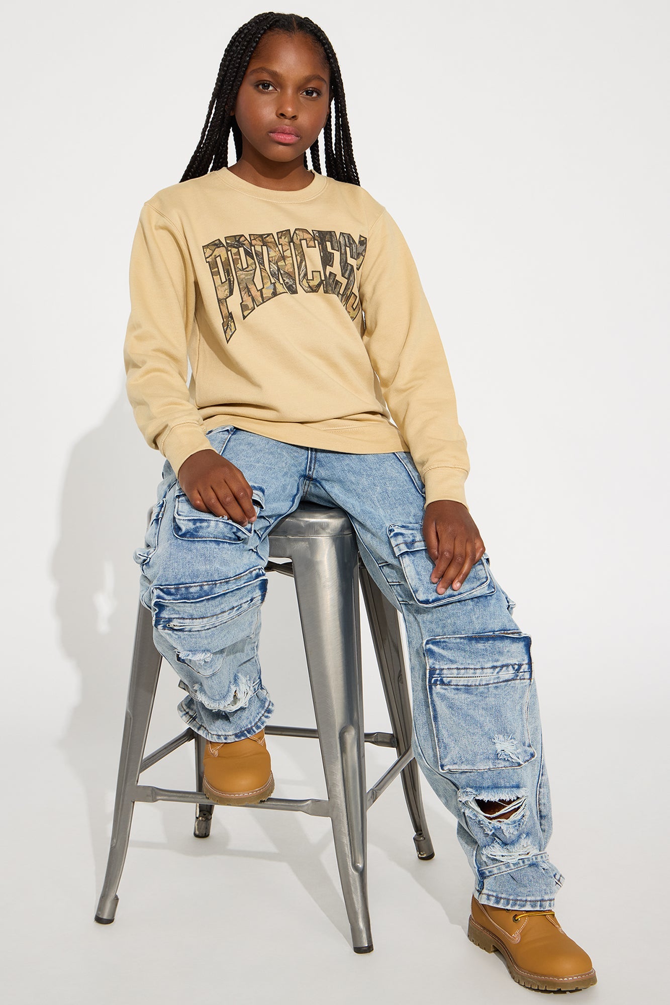 Mini Princess Things Crew Neck Sweatshirt - Sand
