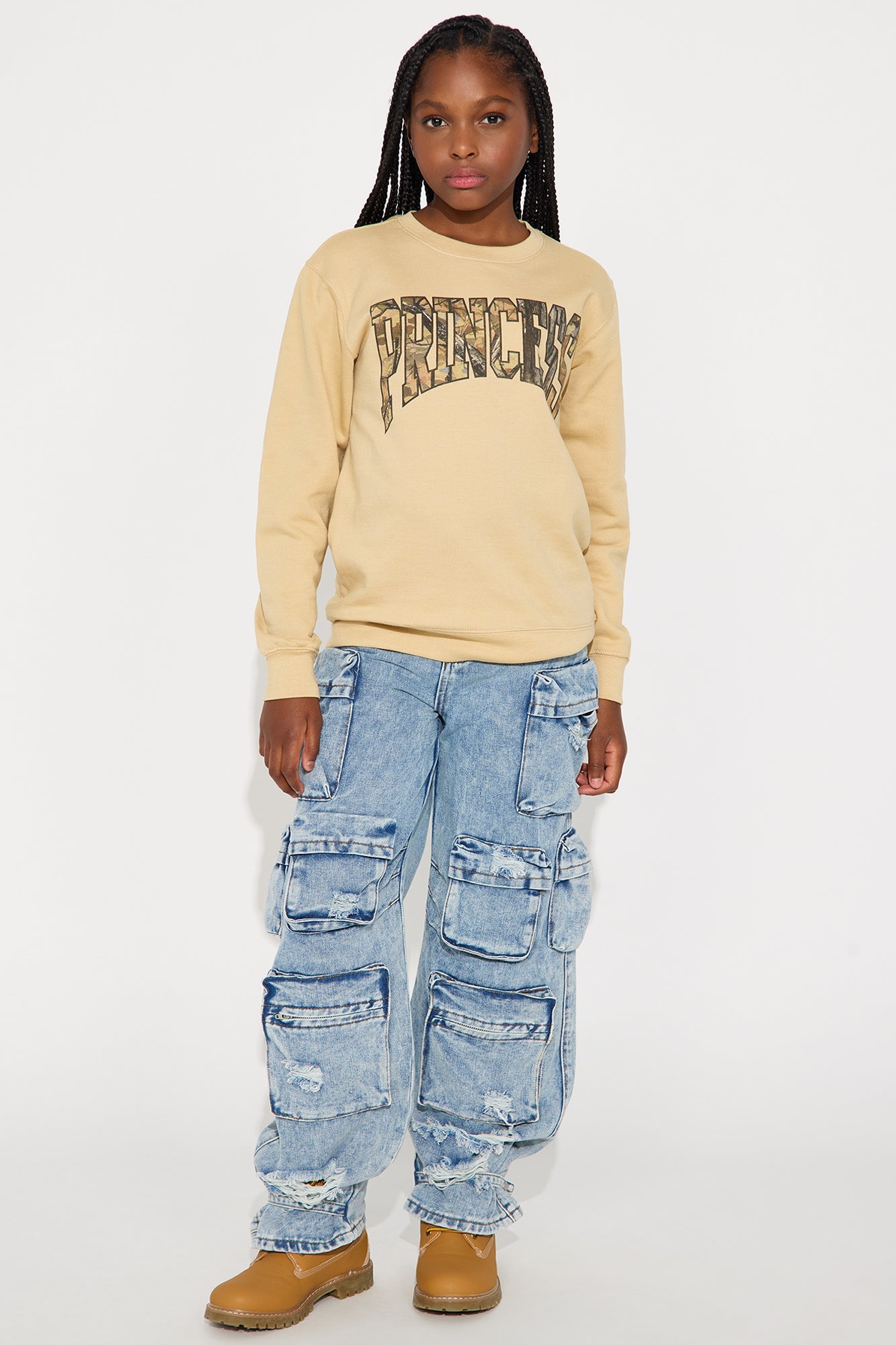 Mini Princess Things Crew Neck Sweatshirt - Sand
