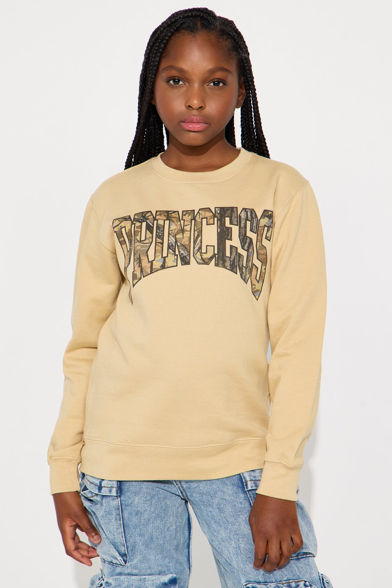 Mini Princess Things Crew Neck Sweatshirt - Sand