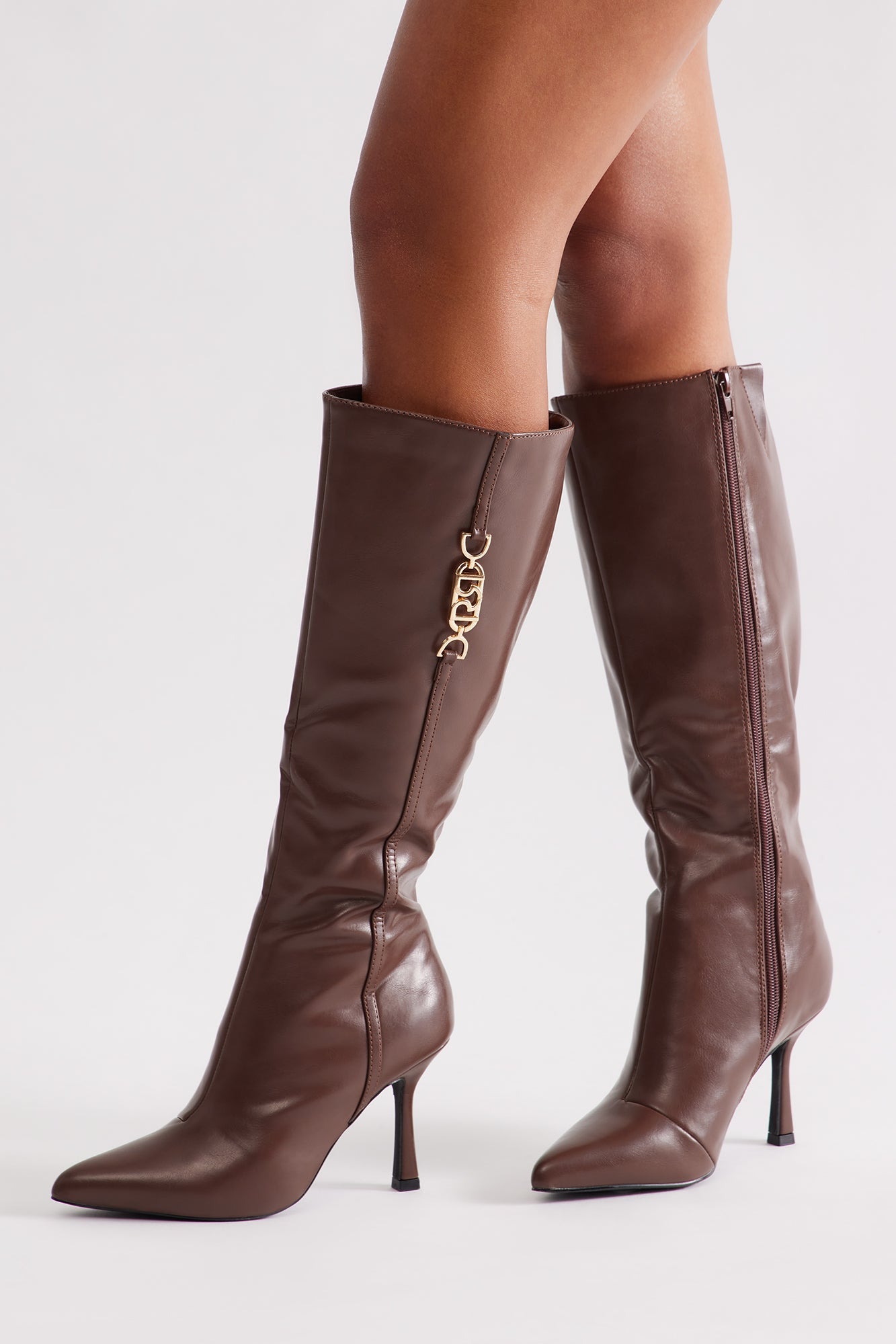 Link Hardware Knee High Boots - Brown