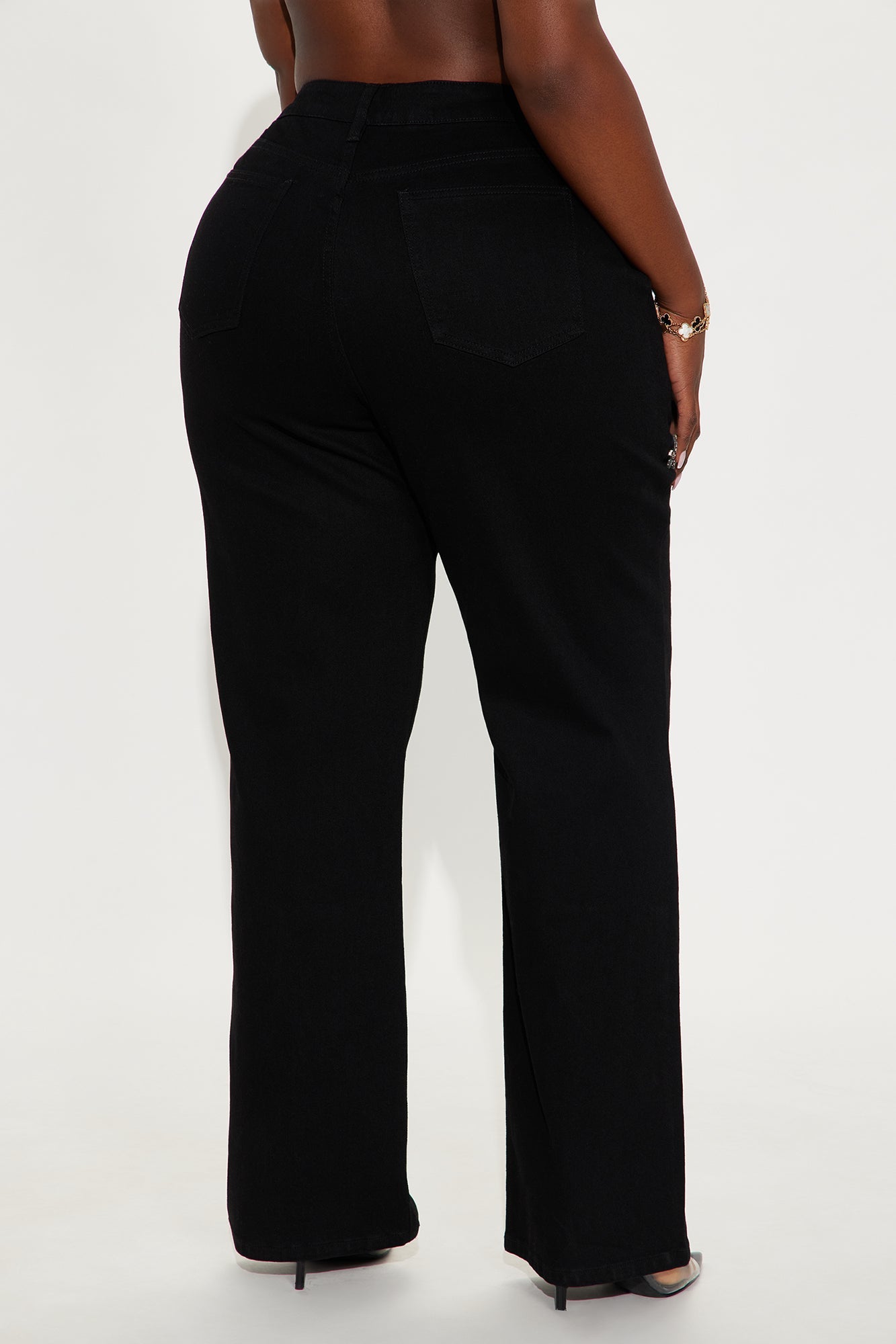 You Belong With Me Stretch Embellished Straight Leg Jeans - Black