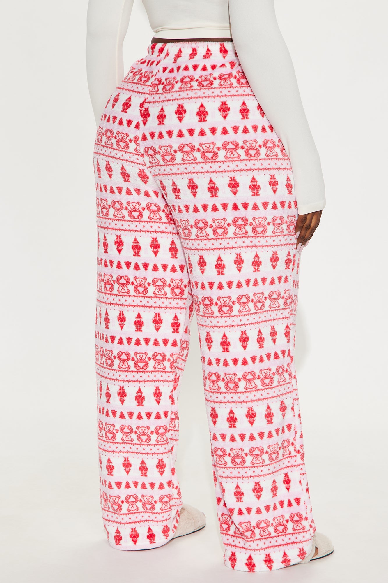Coziest Bear Plush PJ Pants - Red/combo